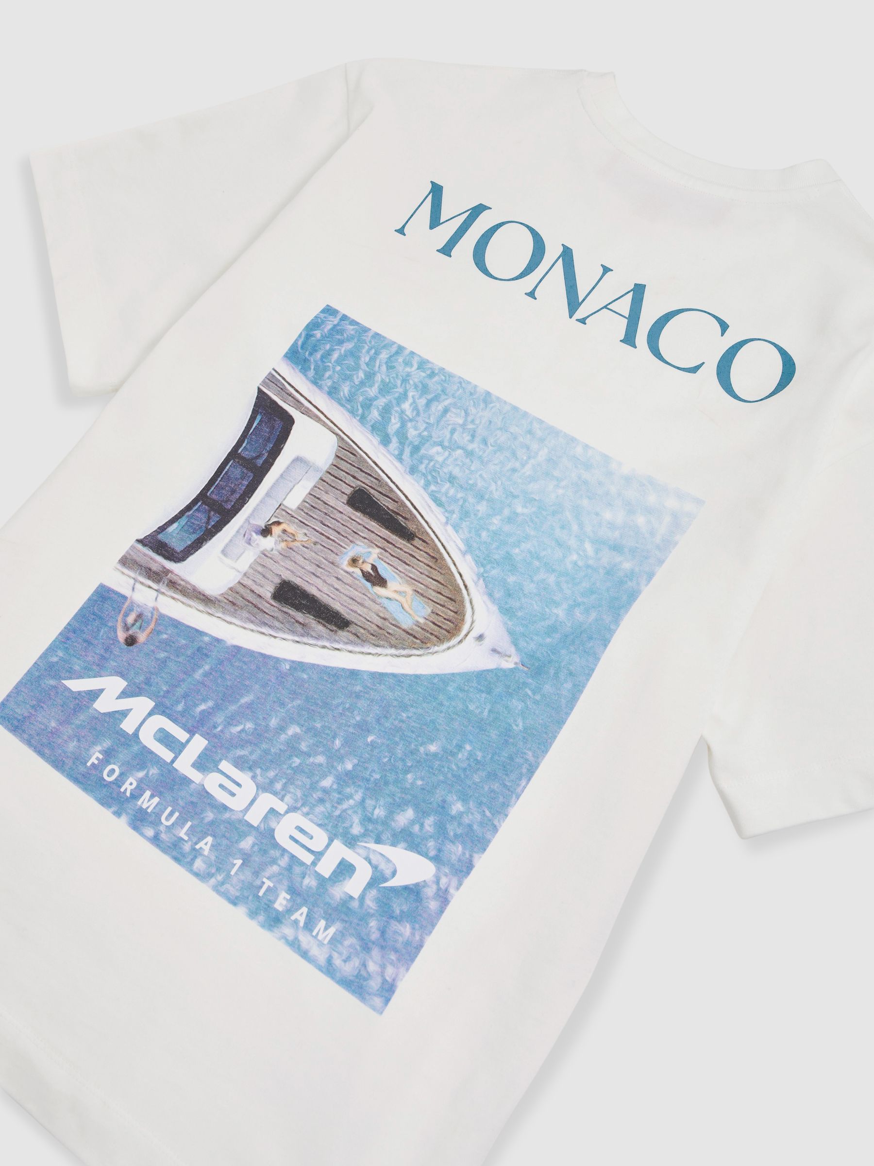 McLaren F1 Team Monaco GP T-Shirt Unisex Fit in White - Image 9 of 9