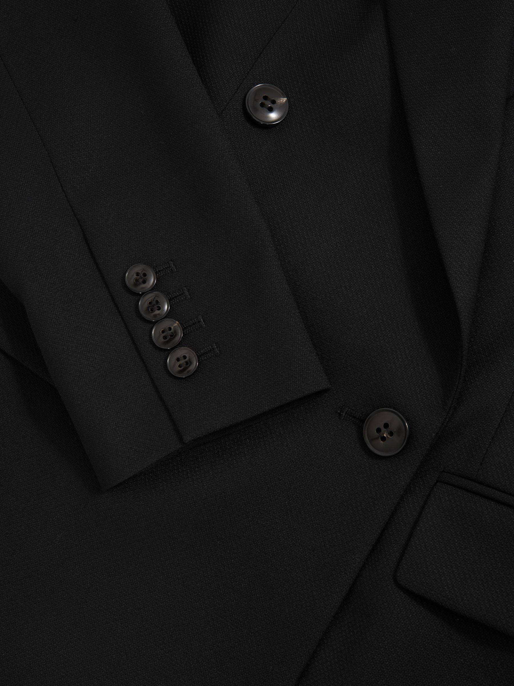 Wool Blend Double Breasted Suit Blazer in Black - Image 6 of 6