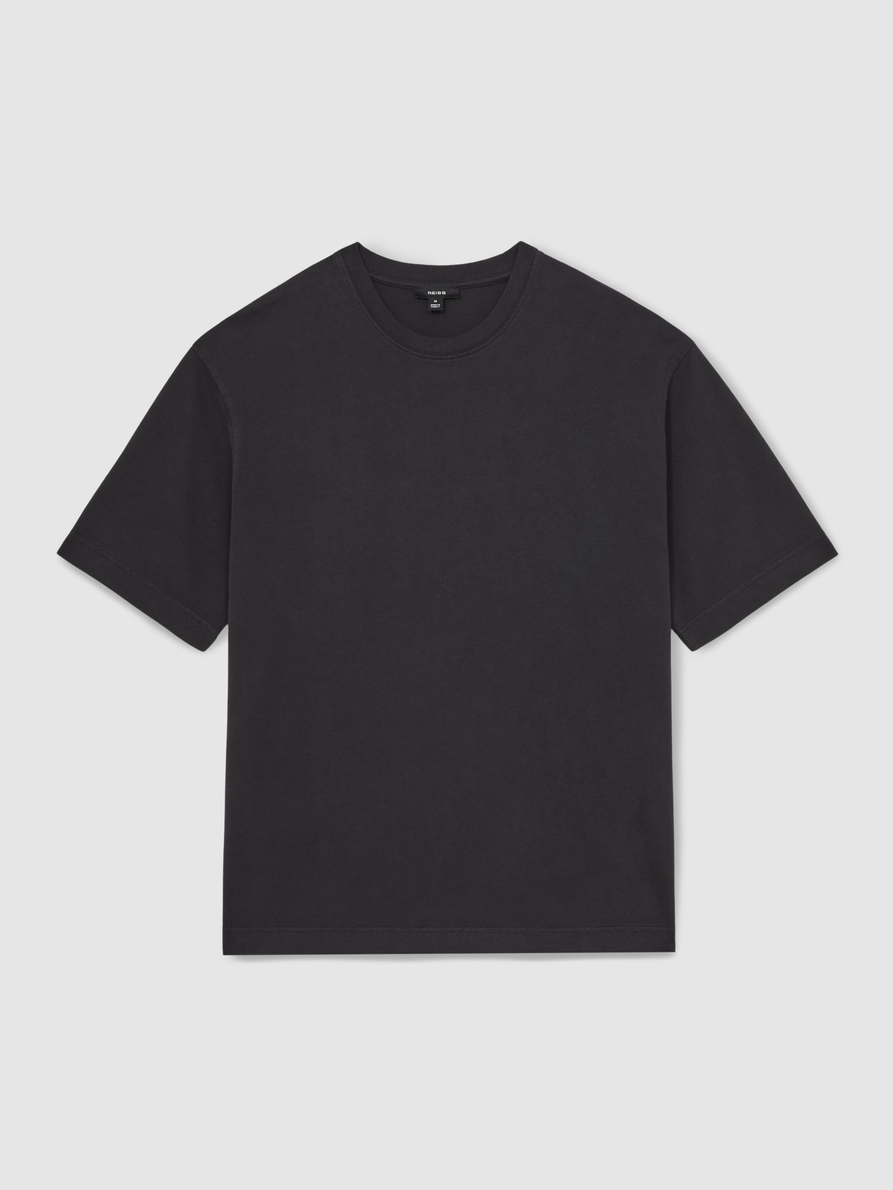 Cotton Garment-Dyed Oversize T-Shirt in Washed Black - Image 2 of 6