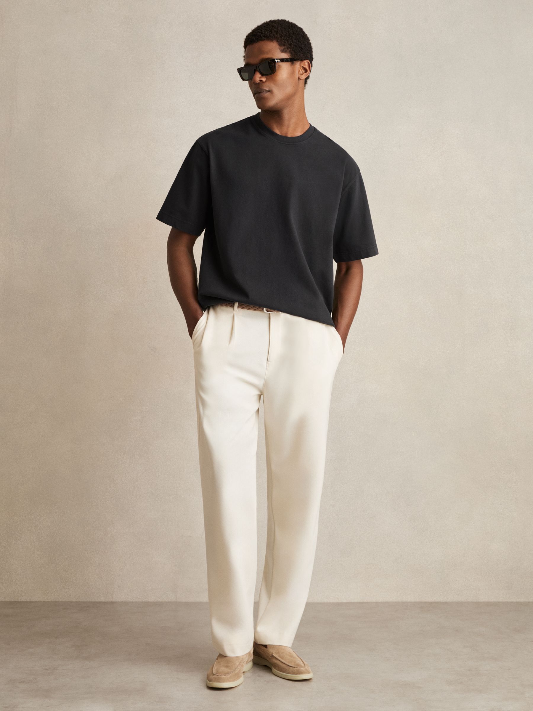 Cotton Garment-Dyed Oversize T-Shirt in Washed Black - Image 3 of 6