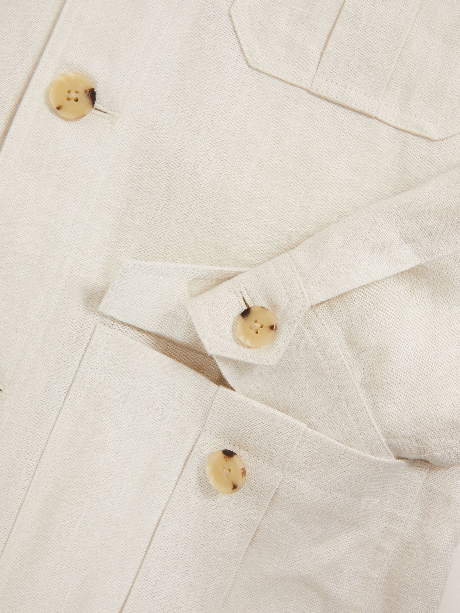 Linen Four-Pocket Safari Jacket in Off White - Image 8 of 8