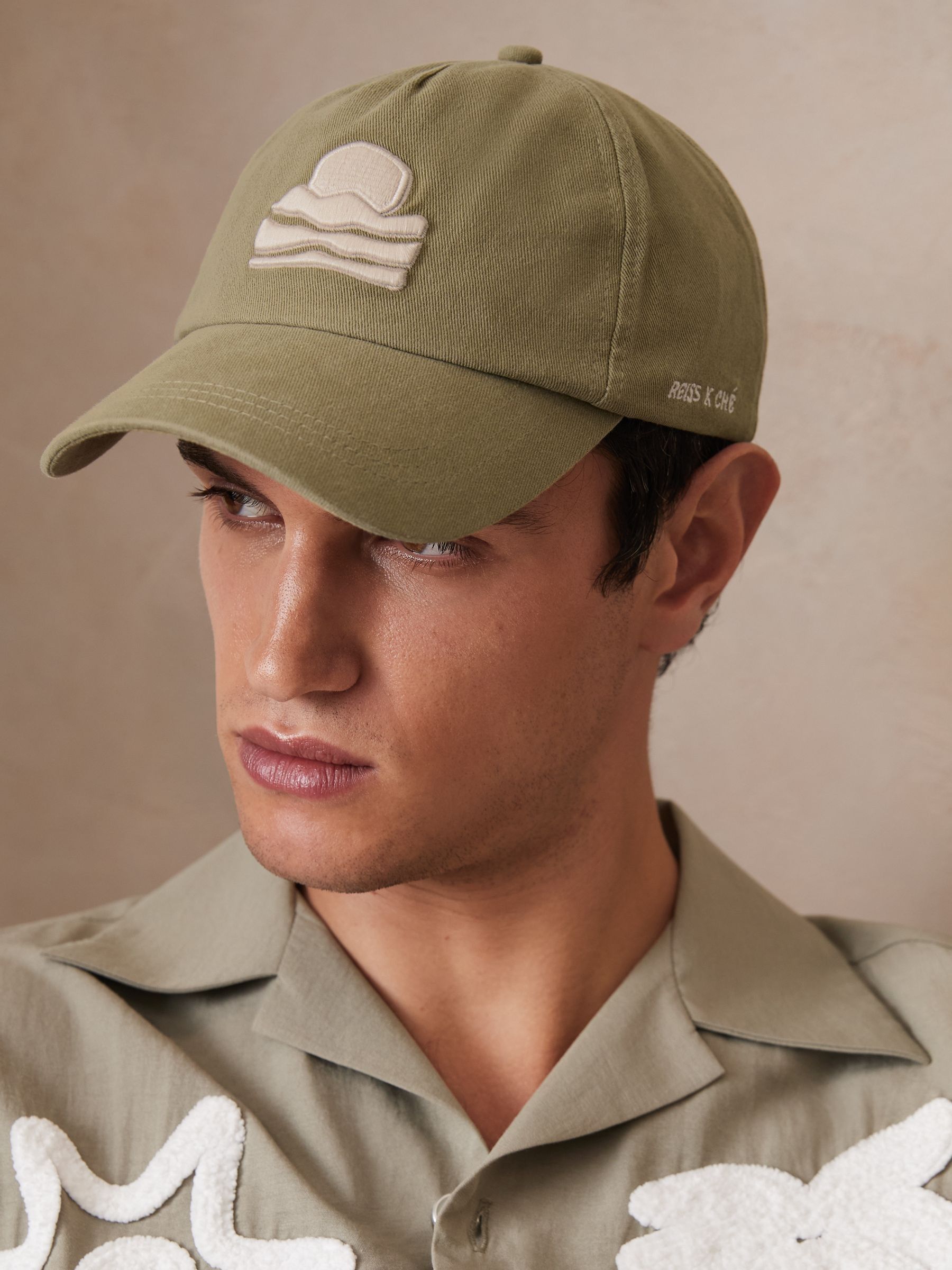 Sunset-Embroidered Cap in Washed Sage - Image 2 of 5