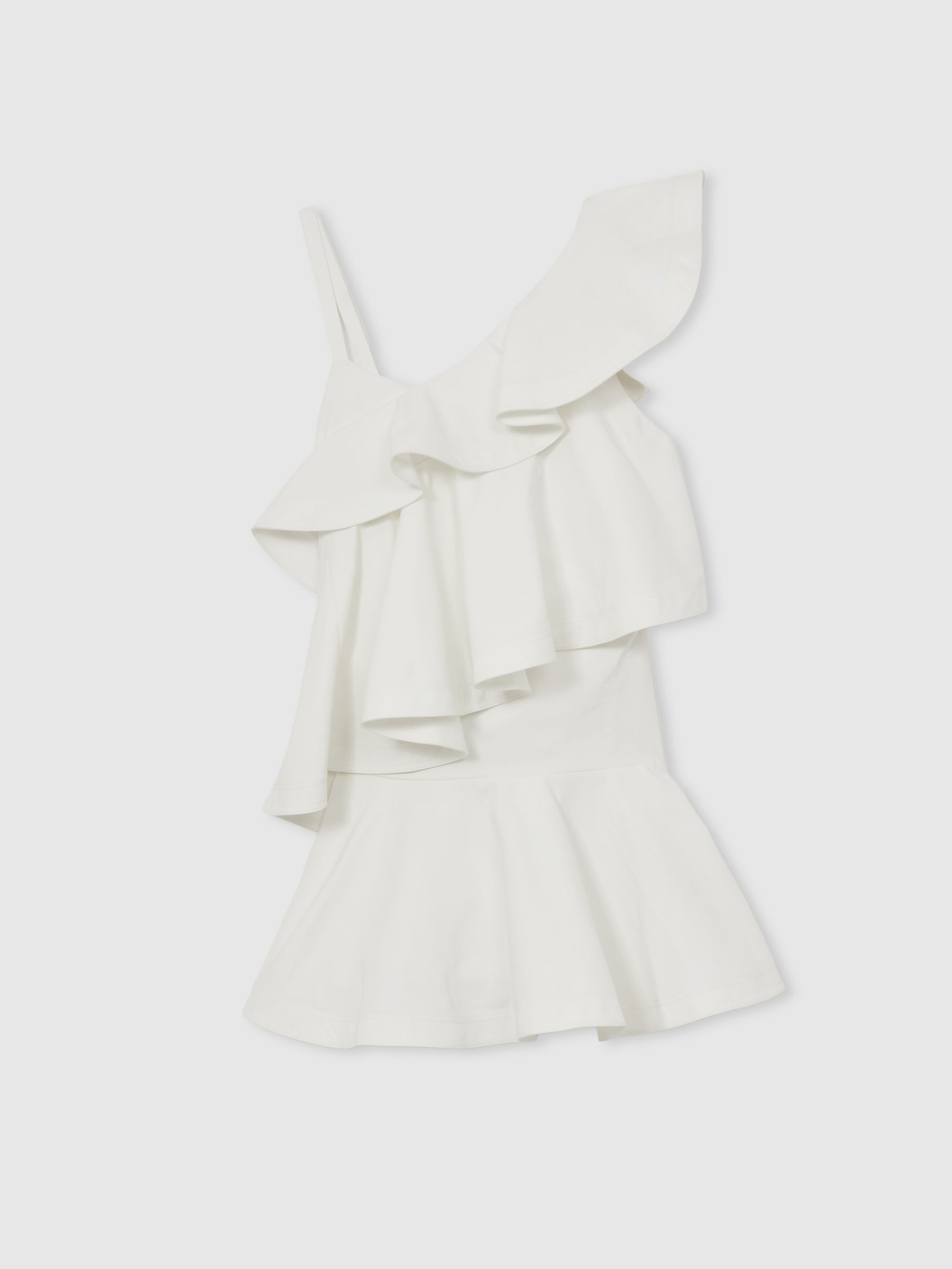 【海外限定】REISSワンピース☆Hera Cotton Tiered Ruffle Mini Reiss Cotton Tiered Ruffle Mini Dress in Ivory - REISS