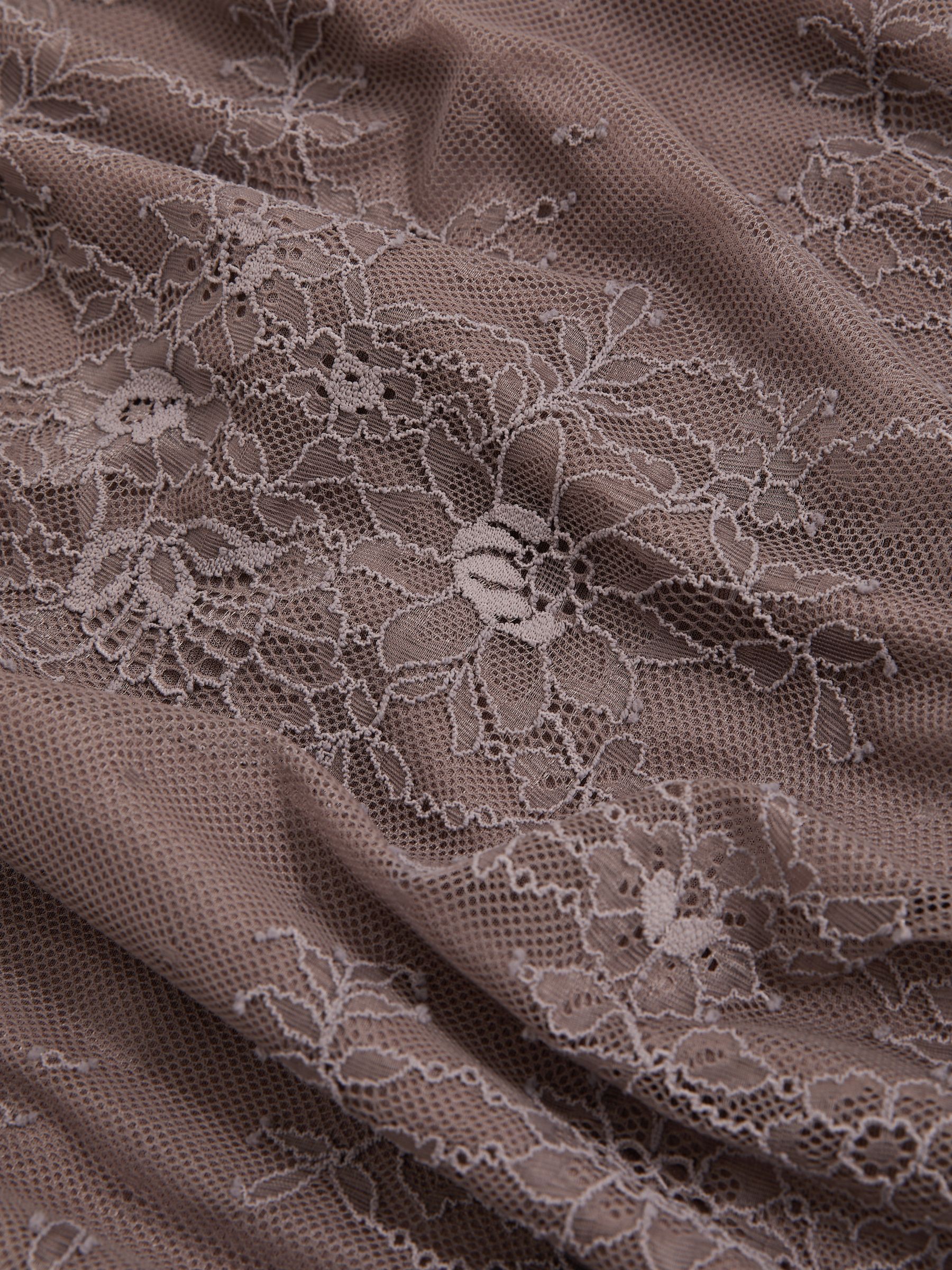 Lace Pencil Skirt in Taupe Brown - image 3