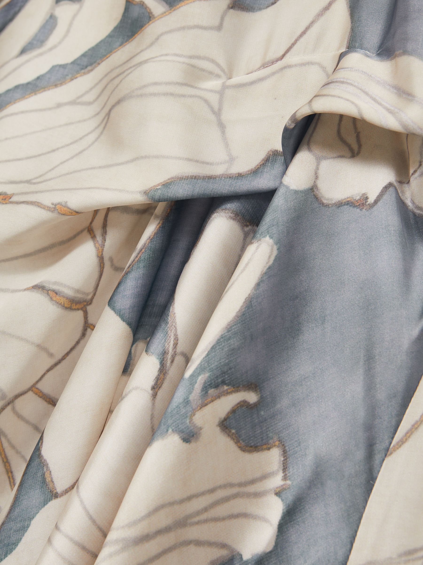 【海外限定】REISSワンピース☆Blue Mieke Satin Floral Drape M Reiss Mieke - Blue Satin Floral Drape Midi Dress, Us 2 in