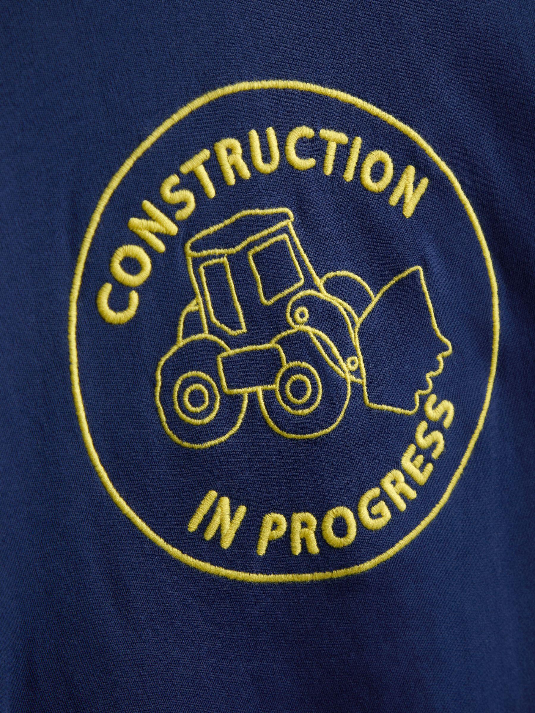 Navy Blue Construction Appliqué Reversible Hoodie - Image 10 of 10