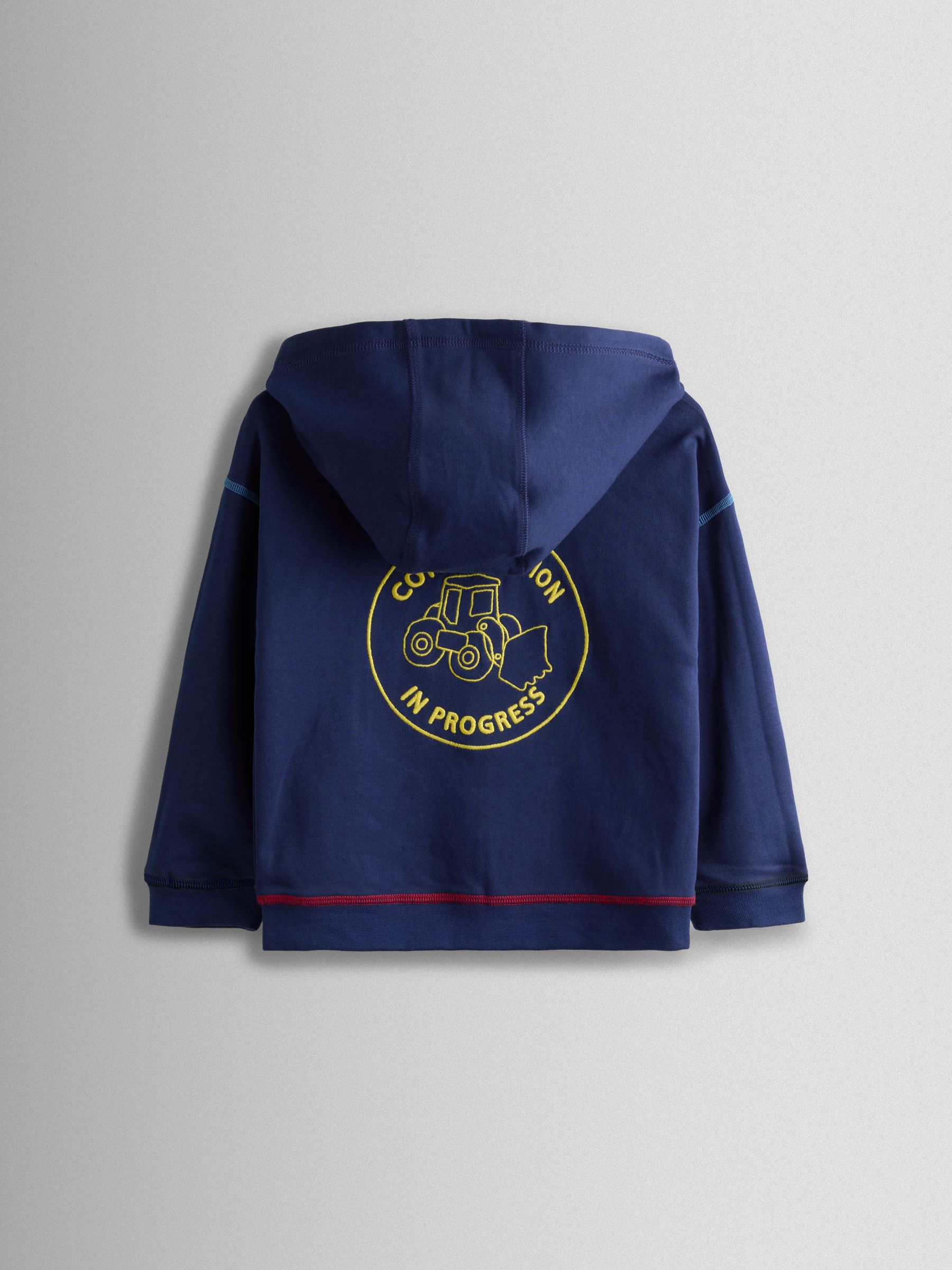 Navy Blue Construction Appliqué Reversible Hoodie - Image 3 of 10