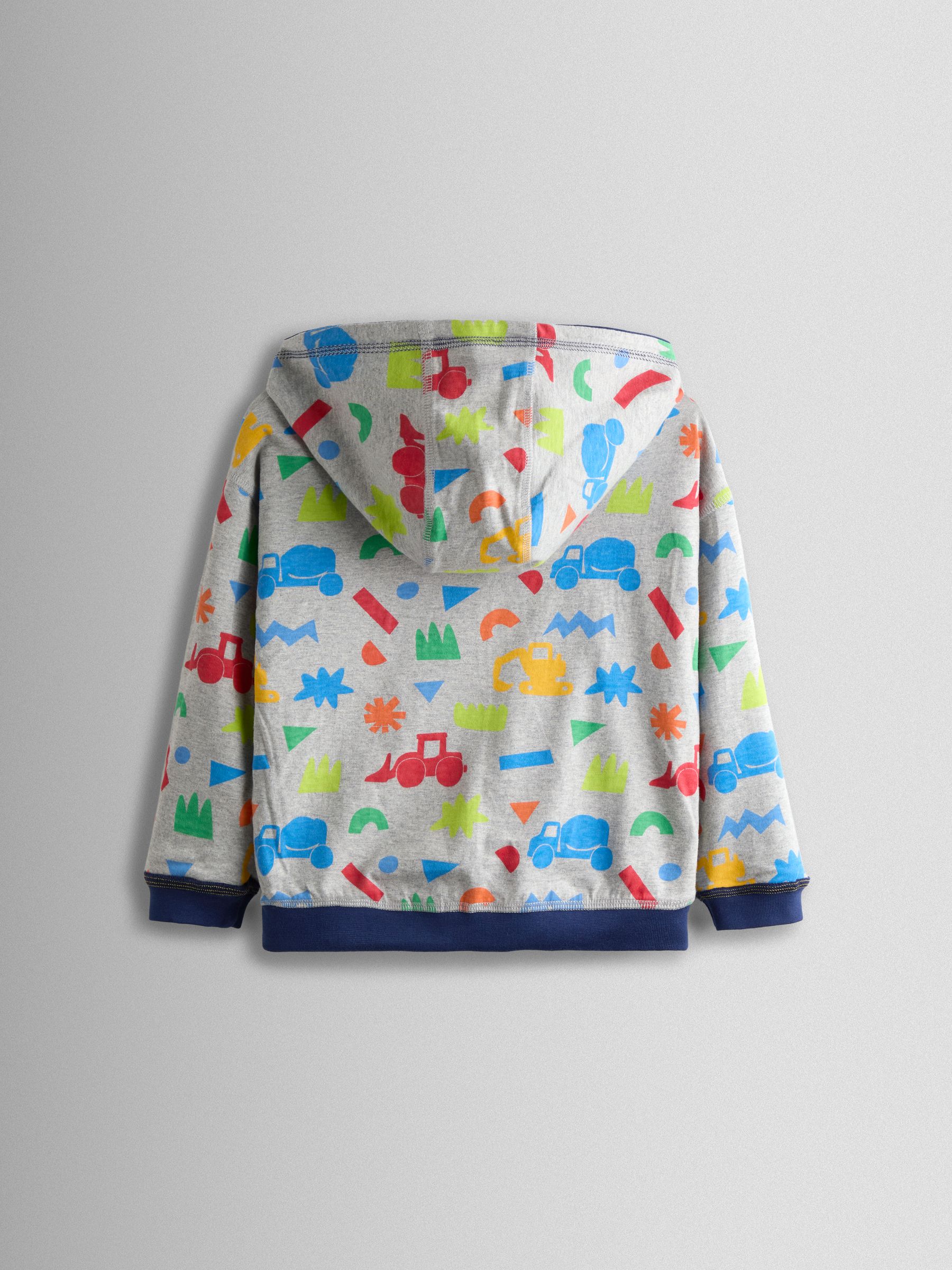 Navy Blue Construction Appliqué Reversible Hoodie - Image 6 of 10