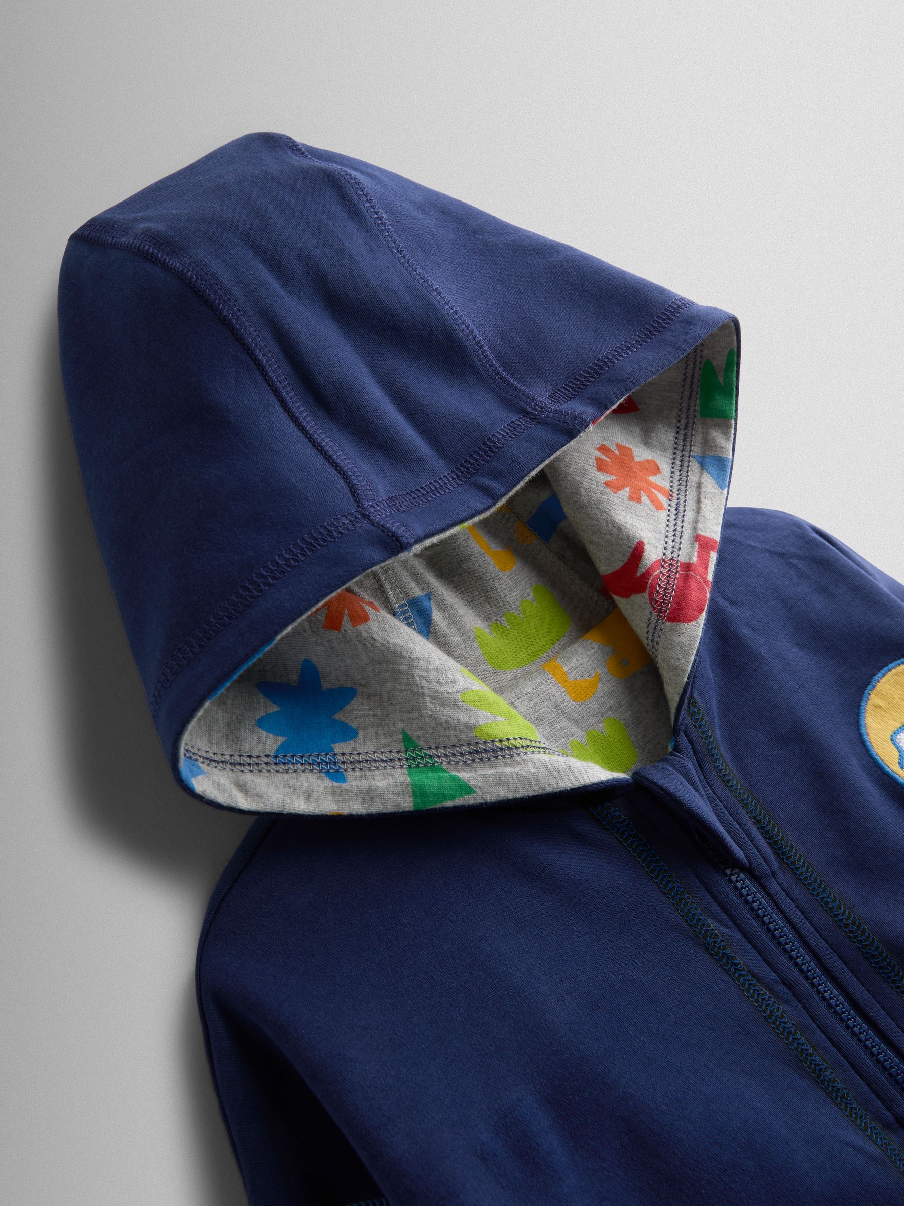 Navy Blue Construction Appliqué Reversible Hoodie - Image 7 of 10