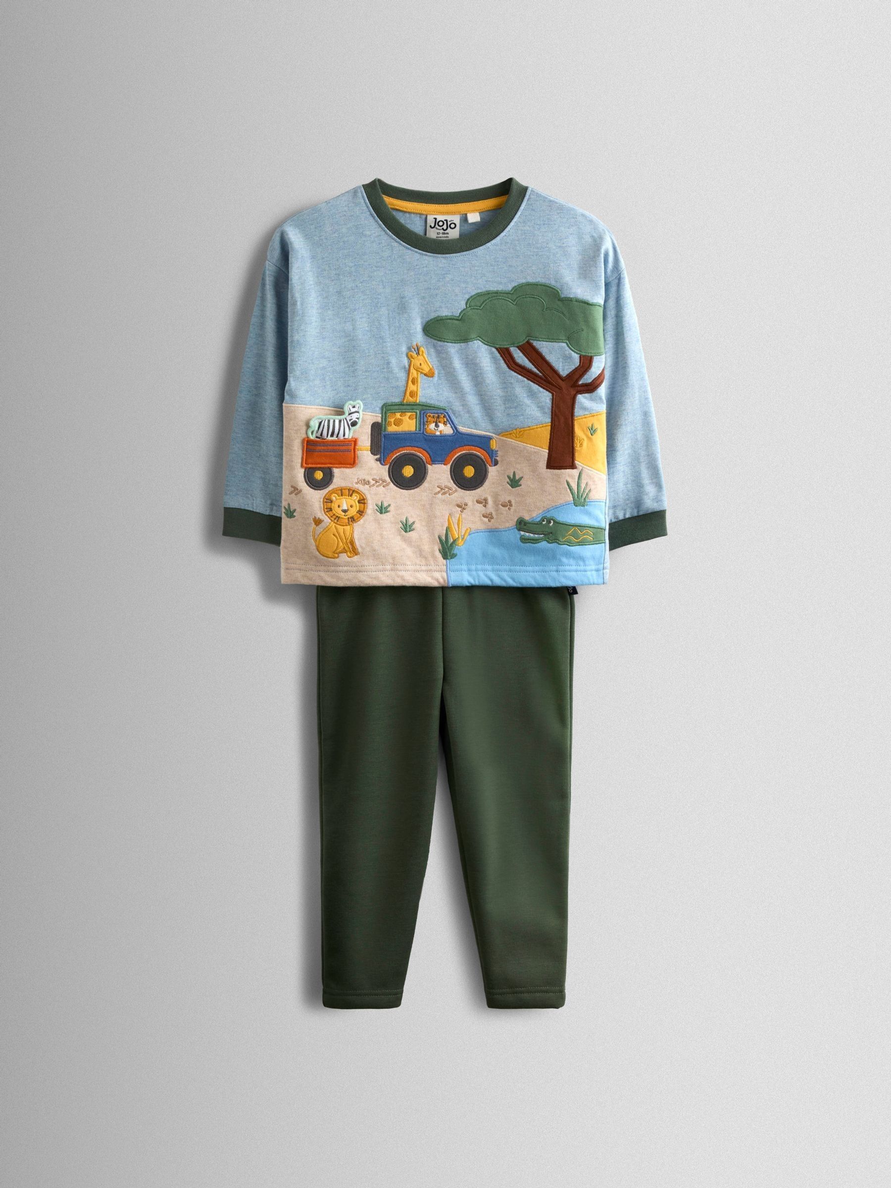 Green 2-Piece Appliqué Top & Leggings Set - Image 1 of 6