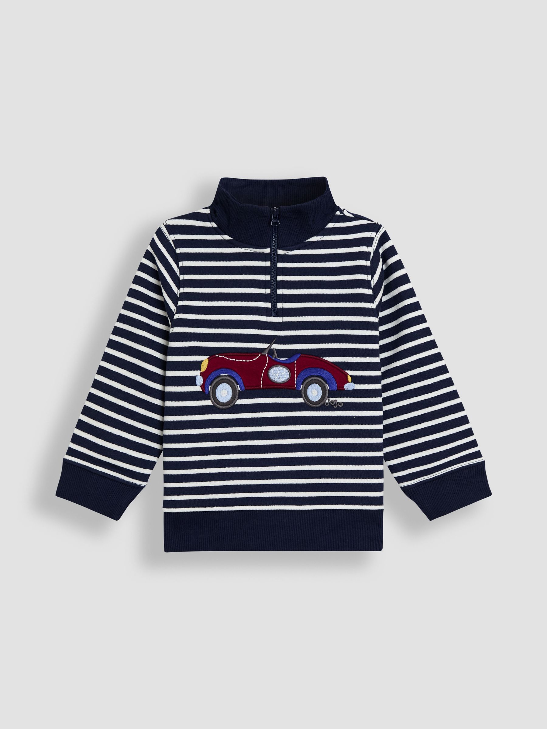 Navy Blue Tractor Applique Half-Zip Sweatshirt - Image 1 of 3