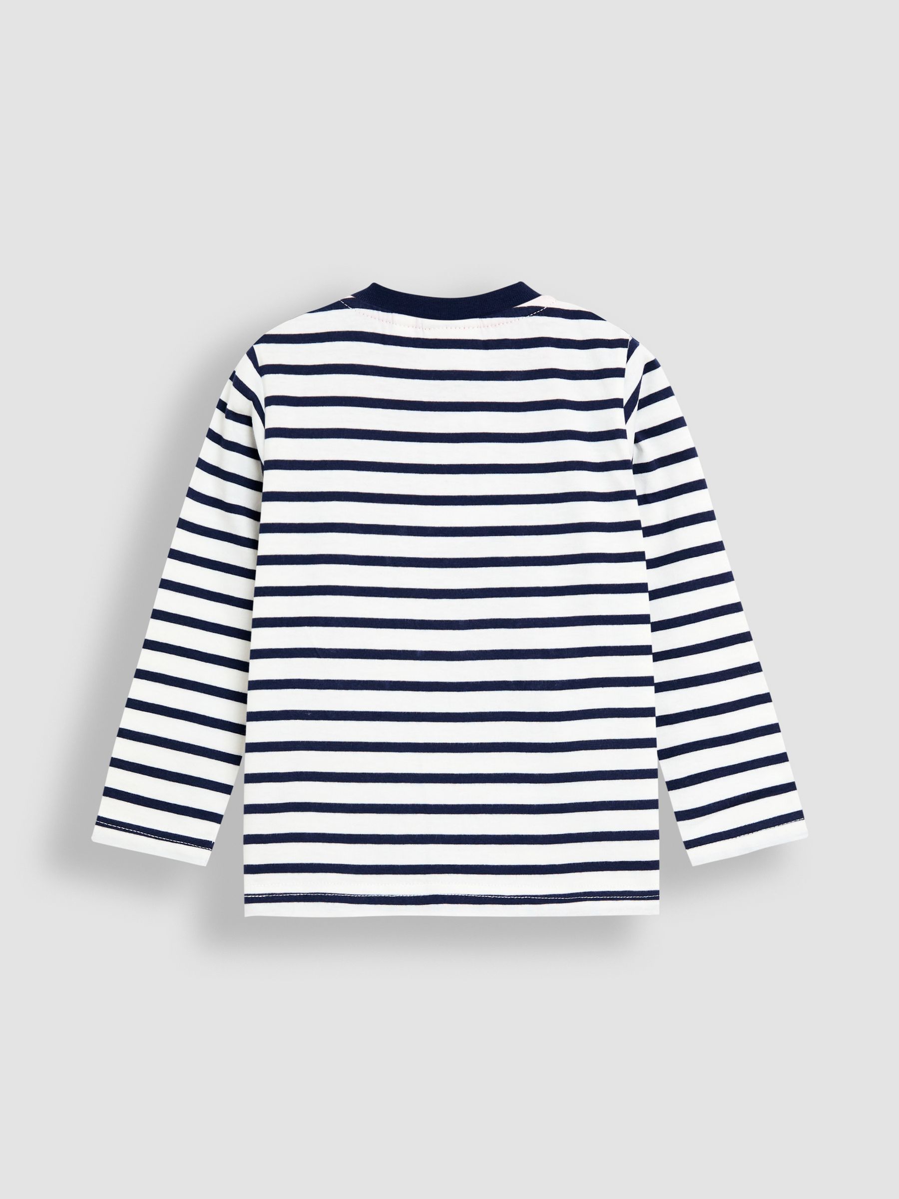 Ecru Stripe London Bus Appliqu Motif Top | JoJo Maman Bb USA