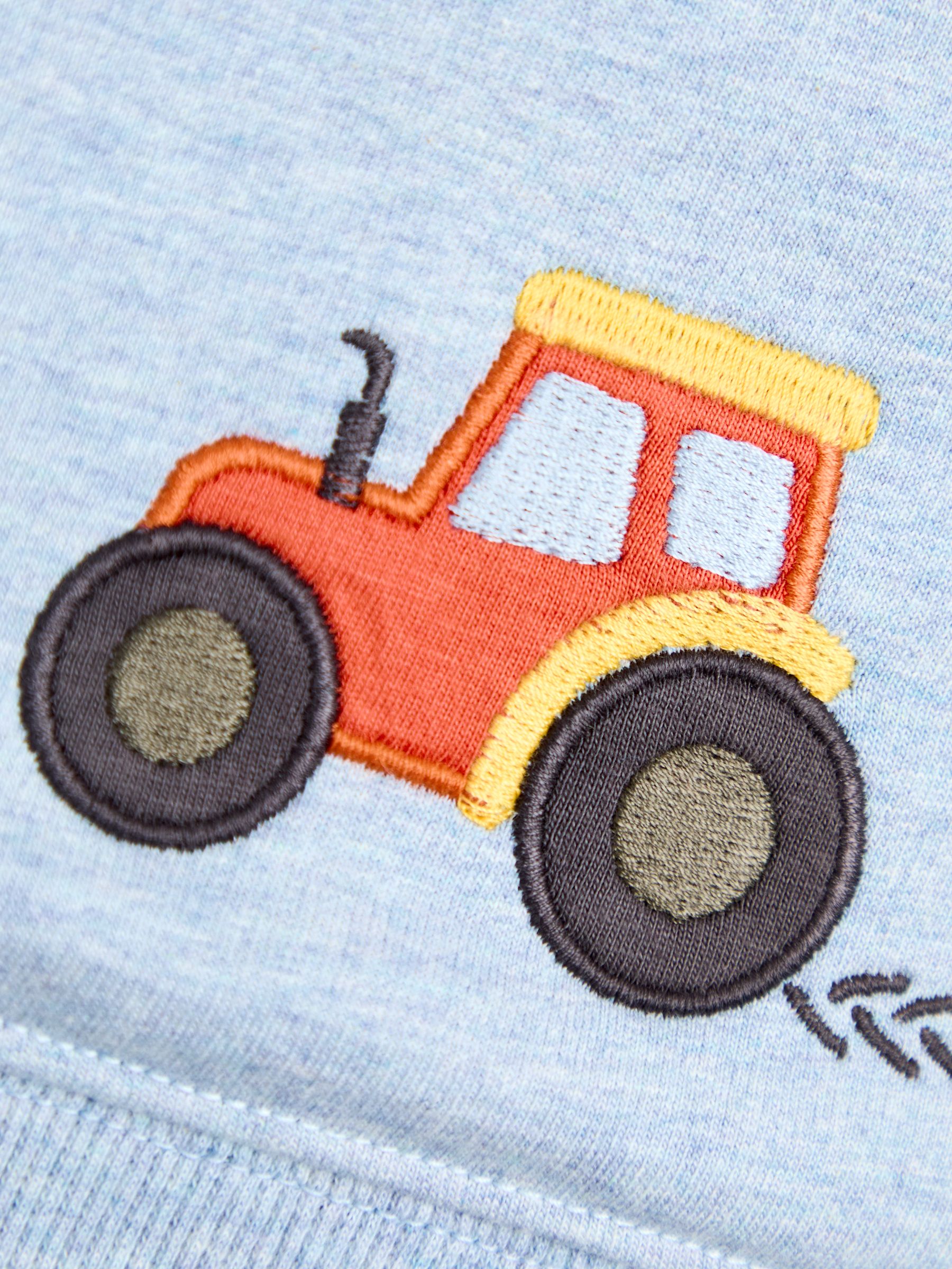 Blue Tractor Applique Half-Zip Sweatshirt - Image 3 of 3