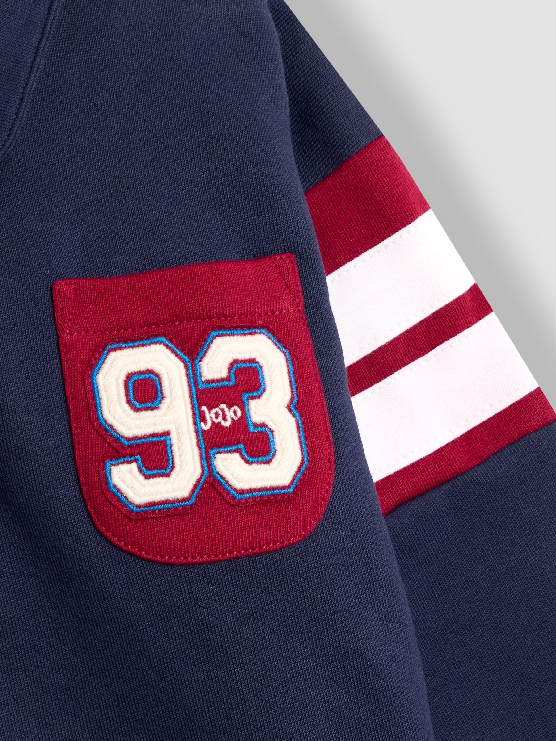 Navy Blue Varsity Half-Zip Sweatshirt - Image 3 of 4