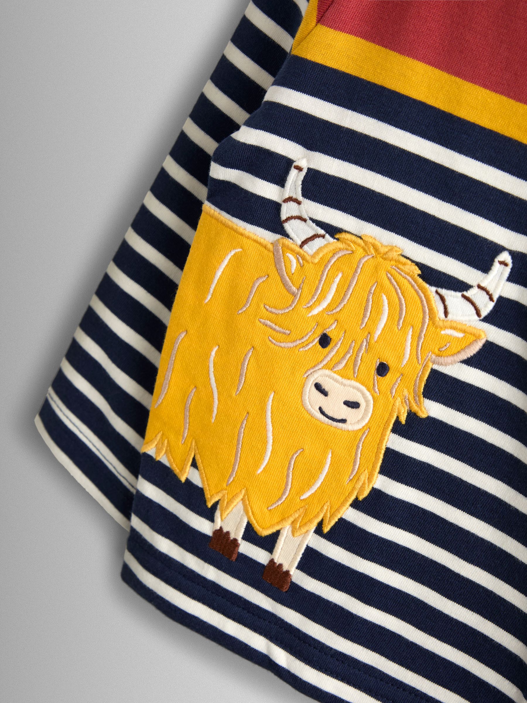 Navy Blue Highland Cow Stripe Top - Image 3 of 4