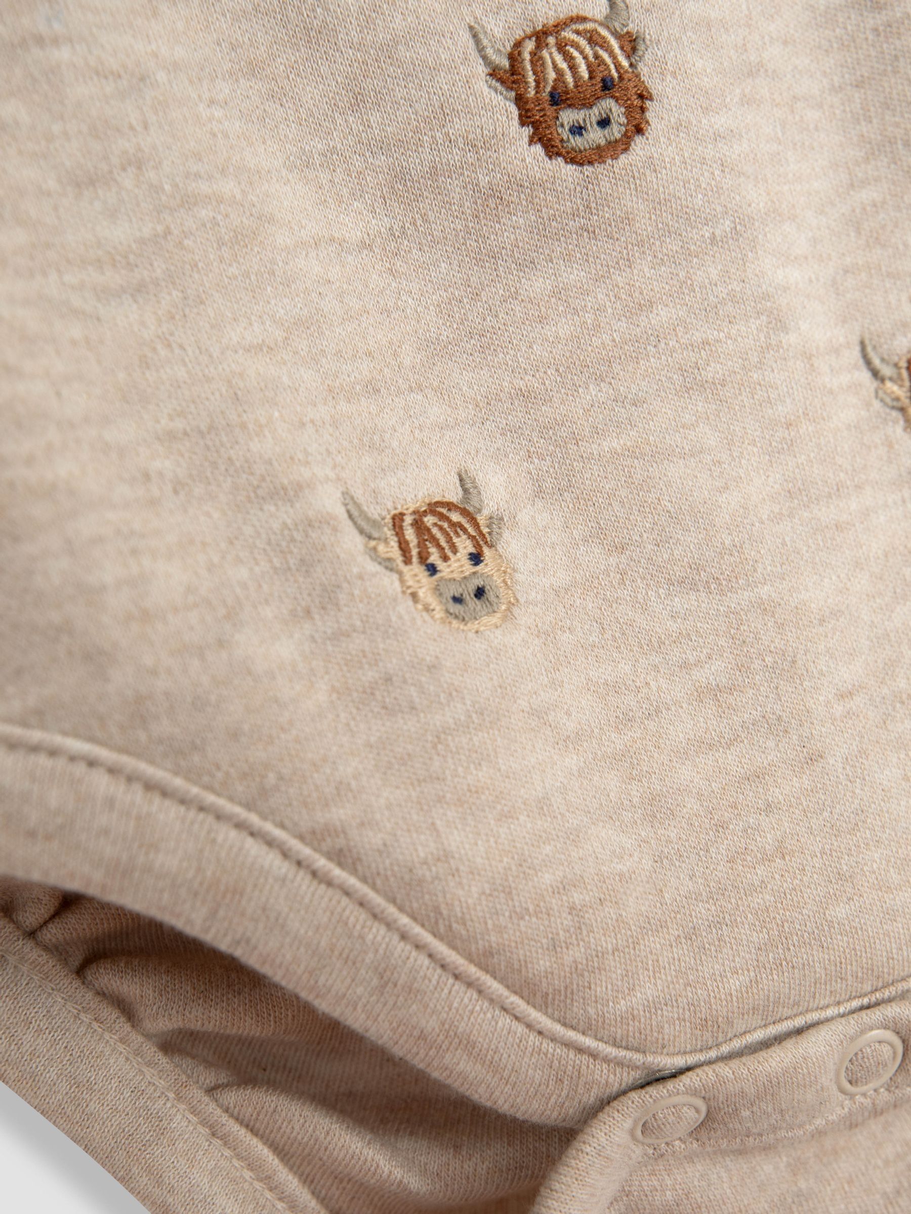 Natural Highland Cow Embroidered Polo Body - Image 3 of 5