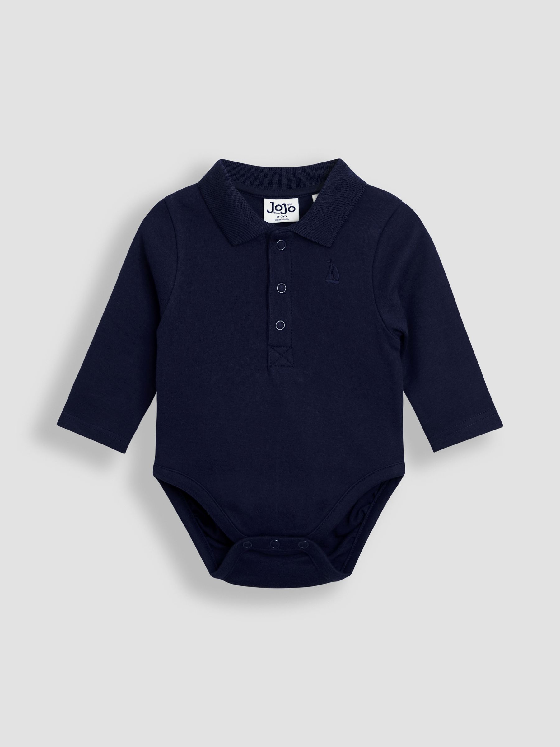 Navy Blue 2-Pack Plain Long Sleeve Polo Shirt Bodies - Image 2 of 6