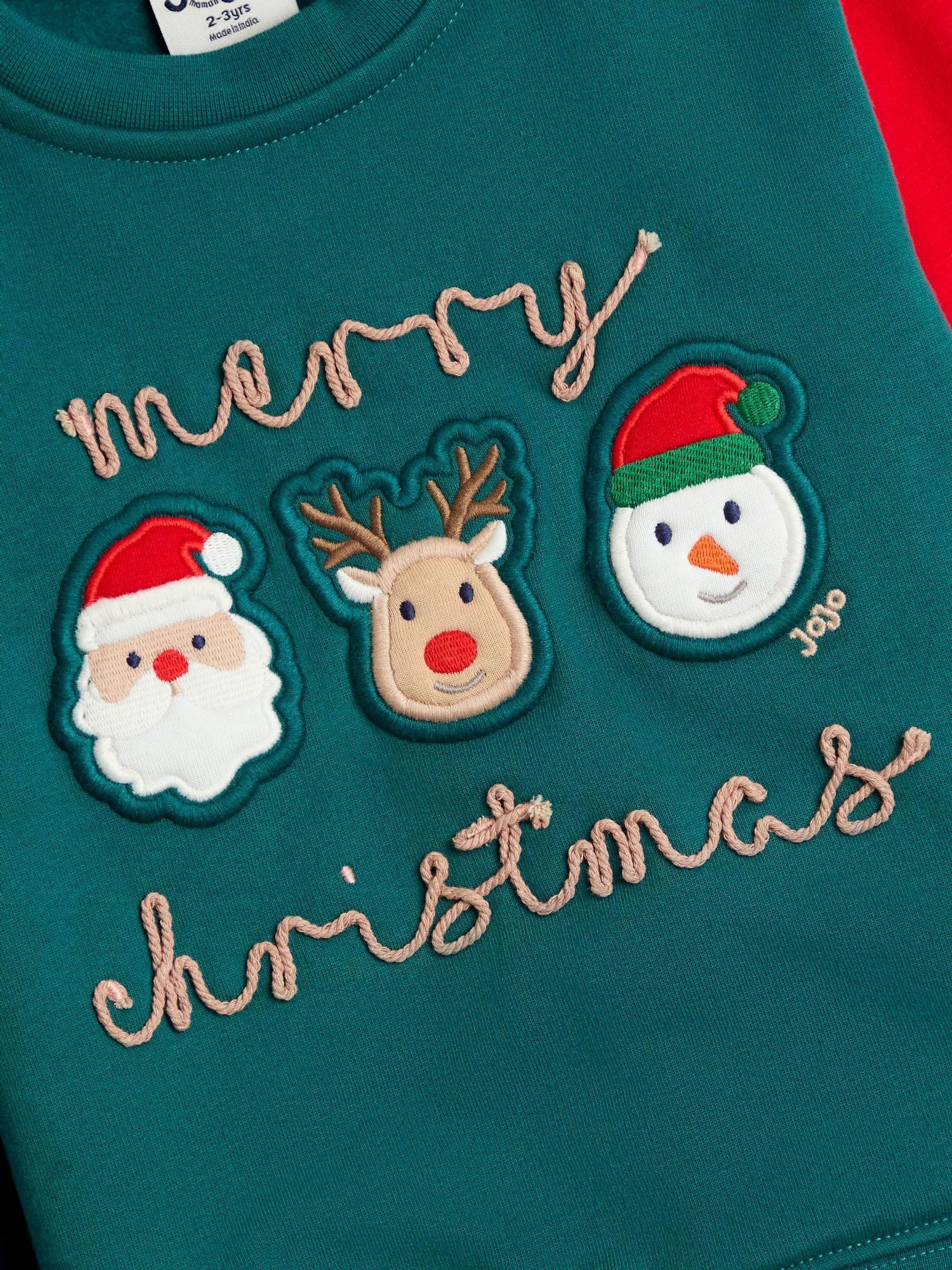 Green Christmas Character Appliqué Sweatshirt - Image 3 of 3