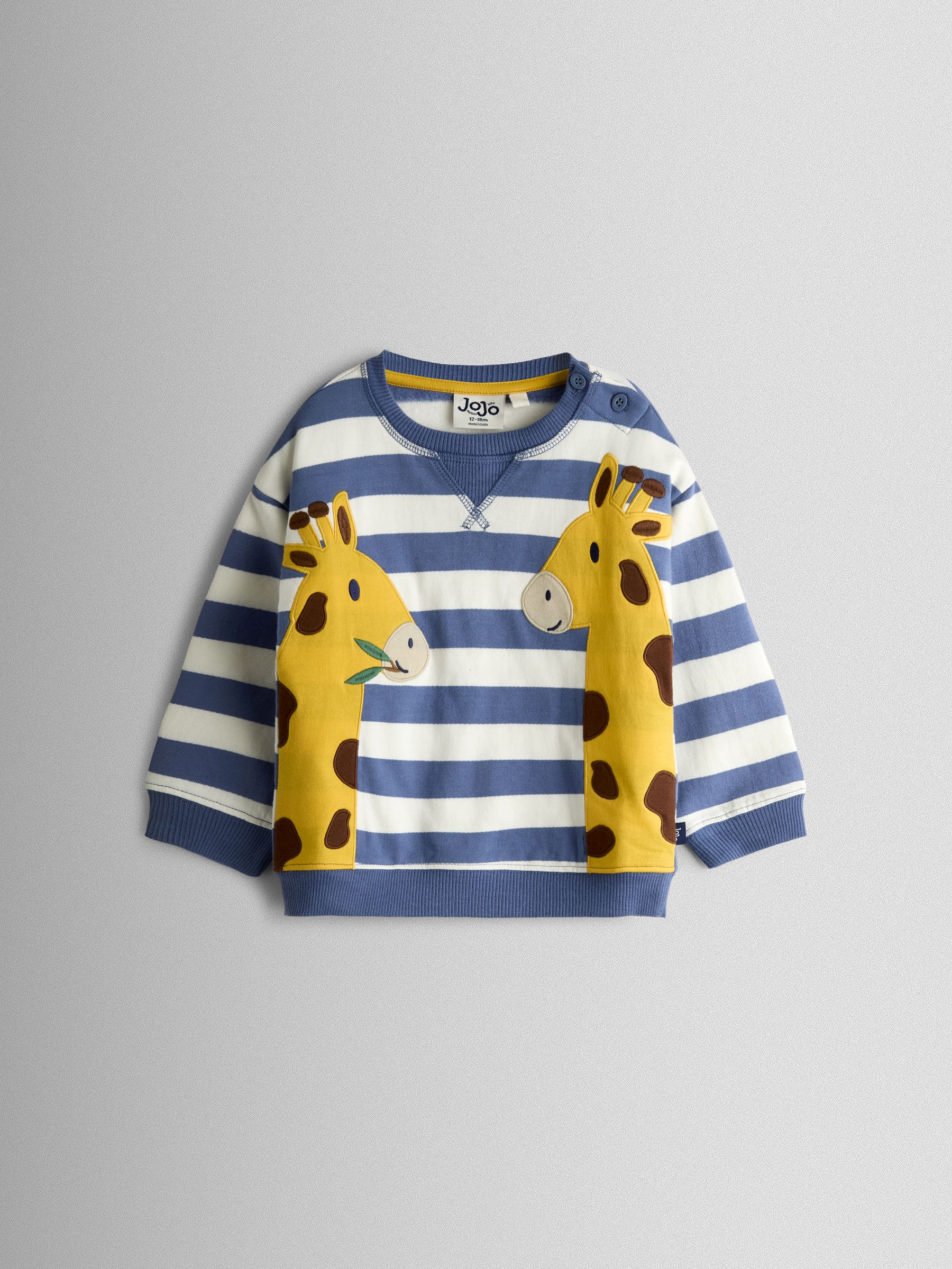 Indigo Blue Giraffe Appliqué Sweatshirt - Image 1 of 3 Indigo Blue Giraffe Appliqué Sweatshirt - Image 1 of 3