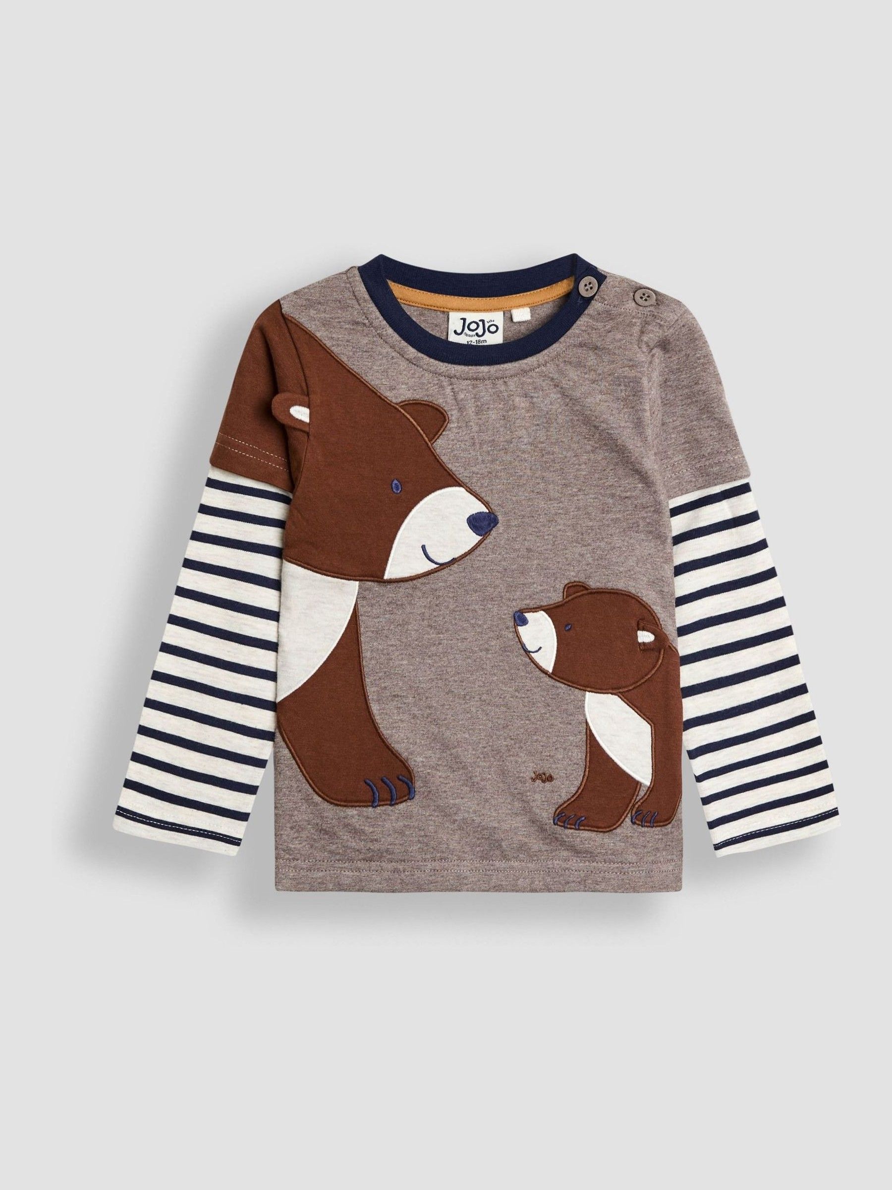 Brown Bear Mock Sleeve Appliqué Top - Image 2 of 4