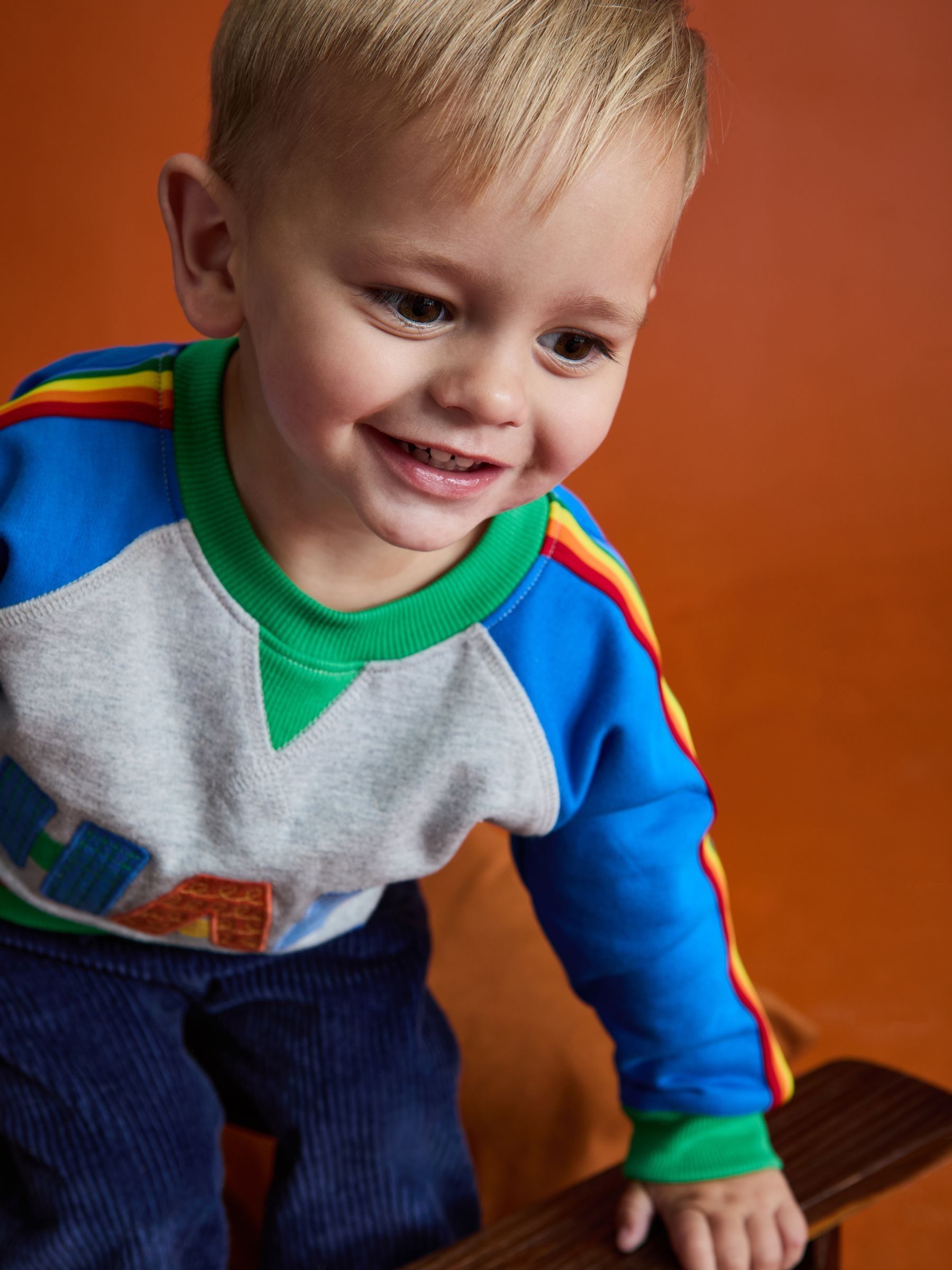 Rainbow Happy Appliqué Drop Shoulder Sweatshirt - Image 6 of 6