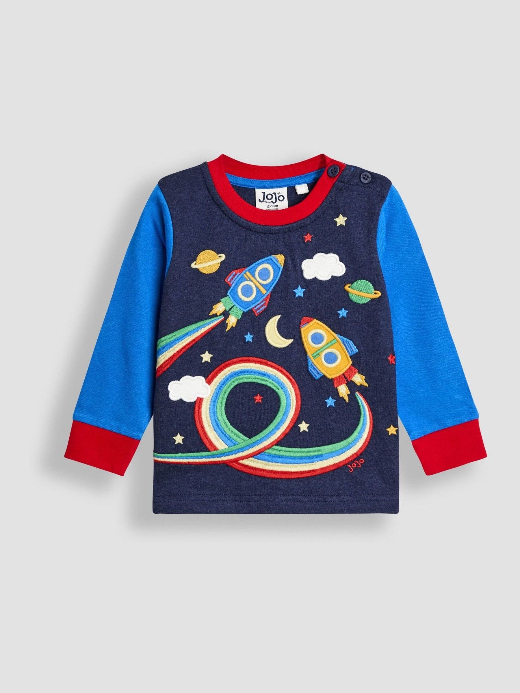 Navy Blue Rocket Appliqué Top - Image 1 of 3