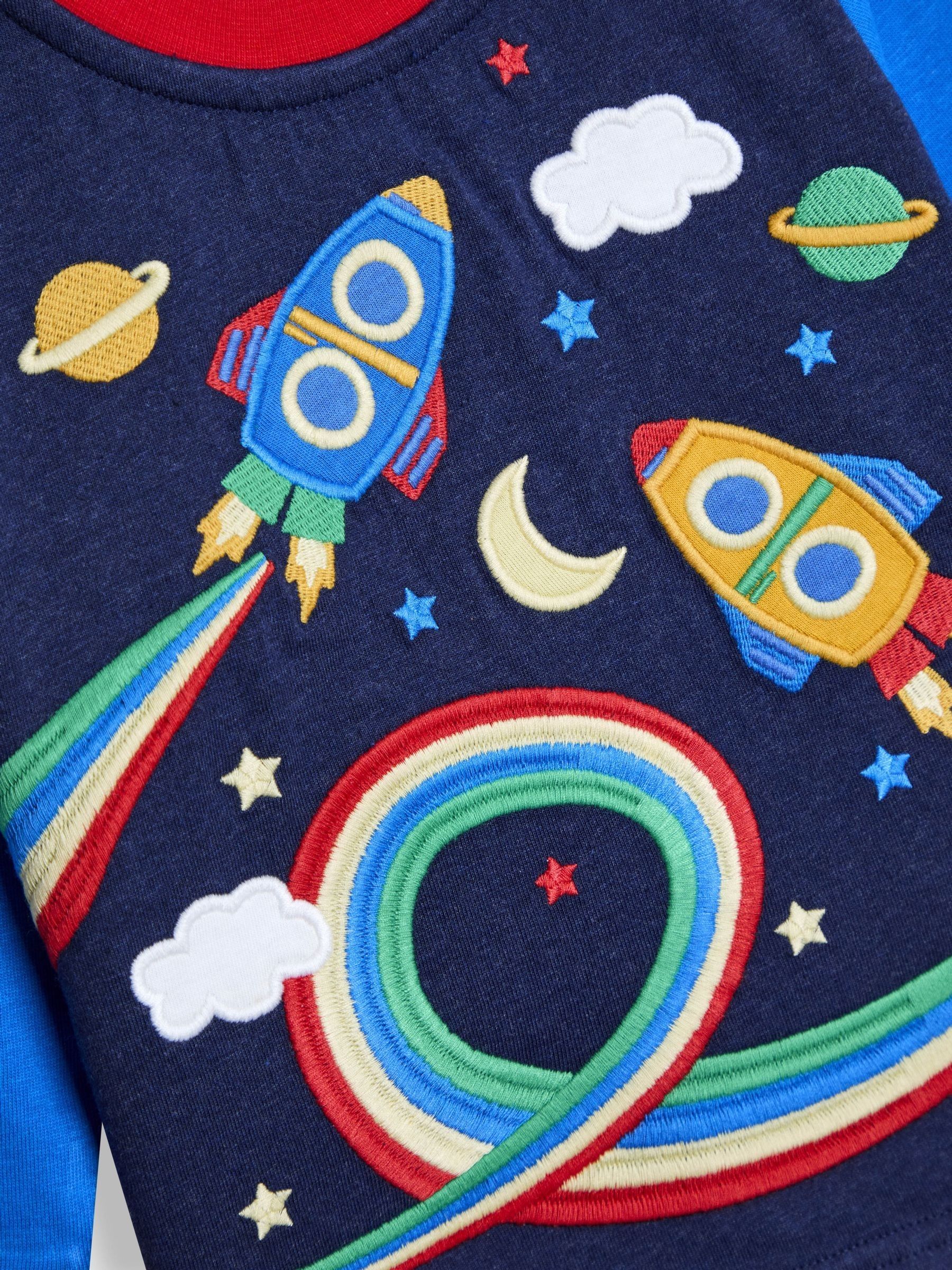 Navy Blue Rocket Appliqué Top - Image 2 of 3
