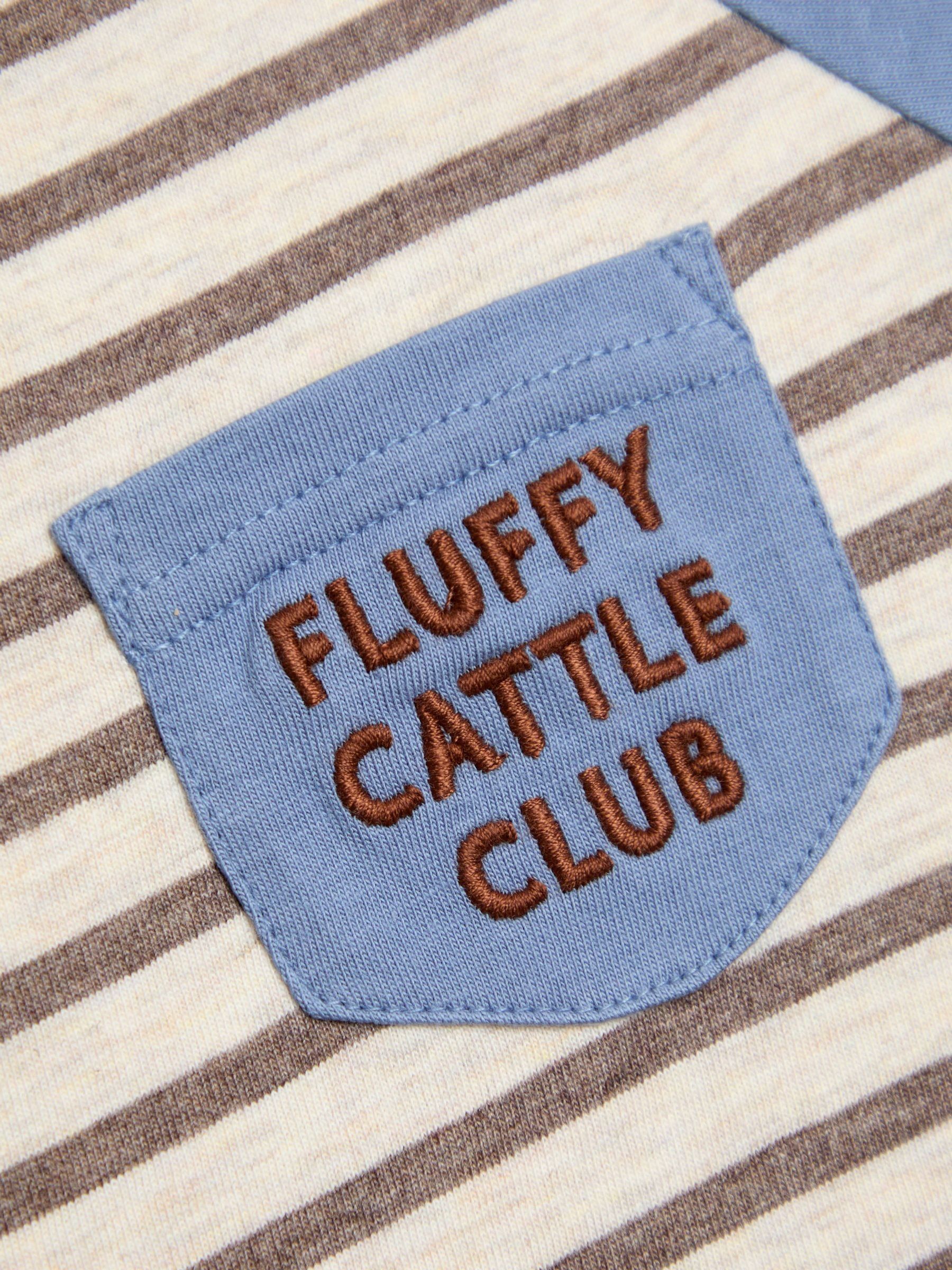 Blue Highland Cow Appliqué & Embroidered Pocket Top - Image 3 of 4