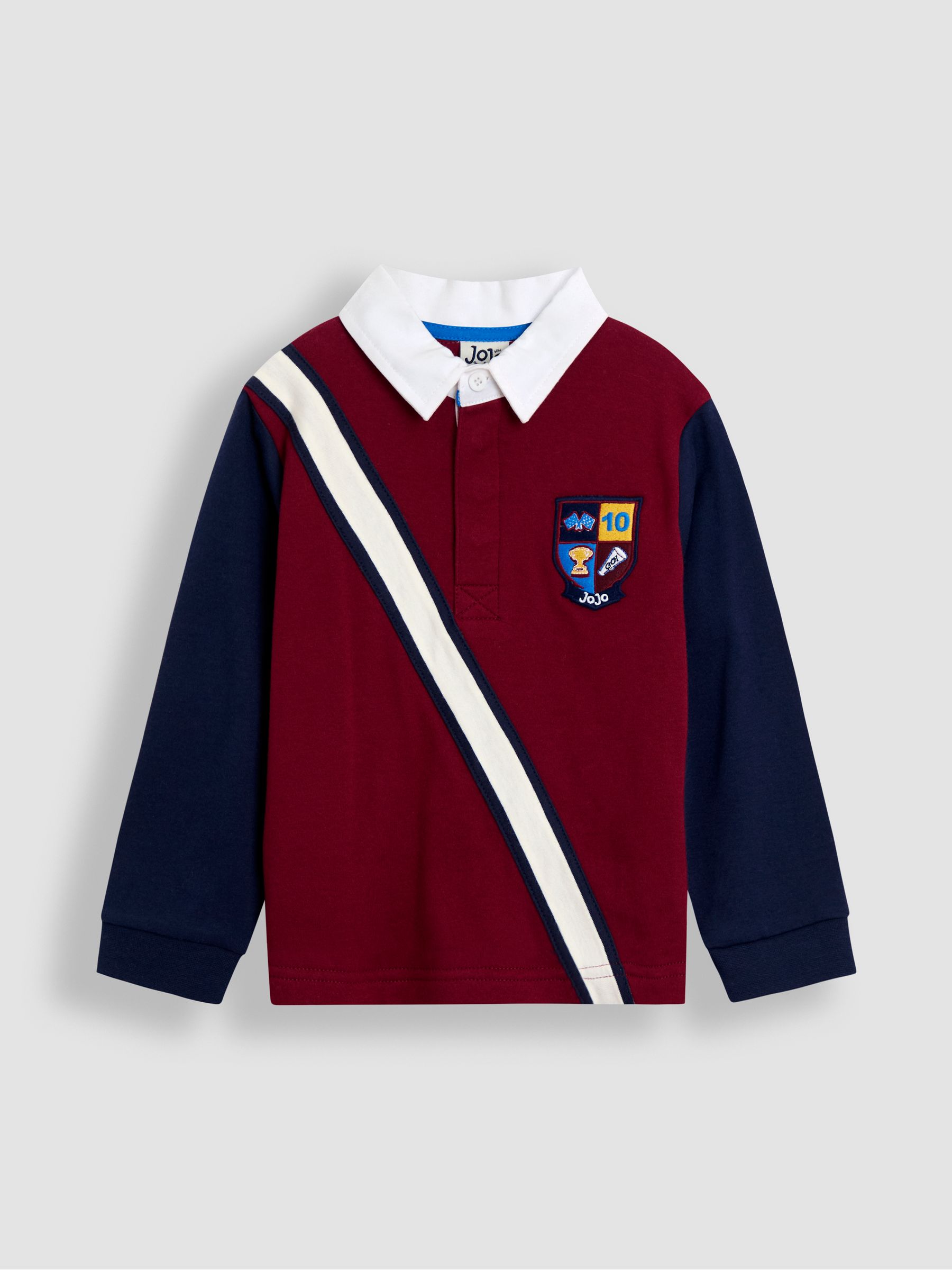 Burgundy Red Appliqué Badge Rugby Top - Image 1 of 4