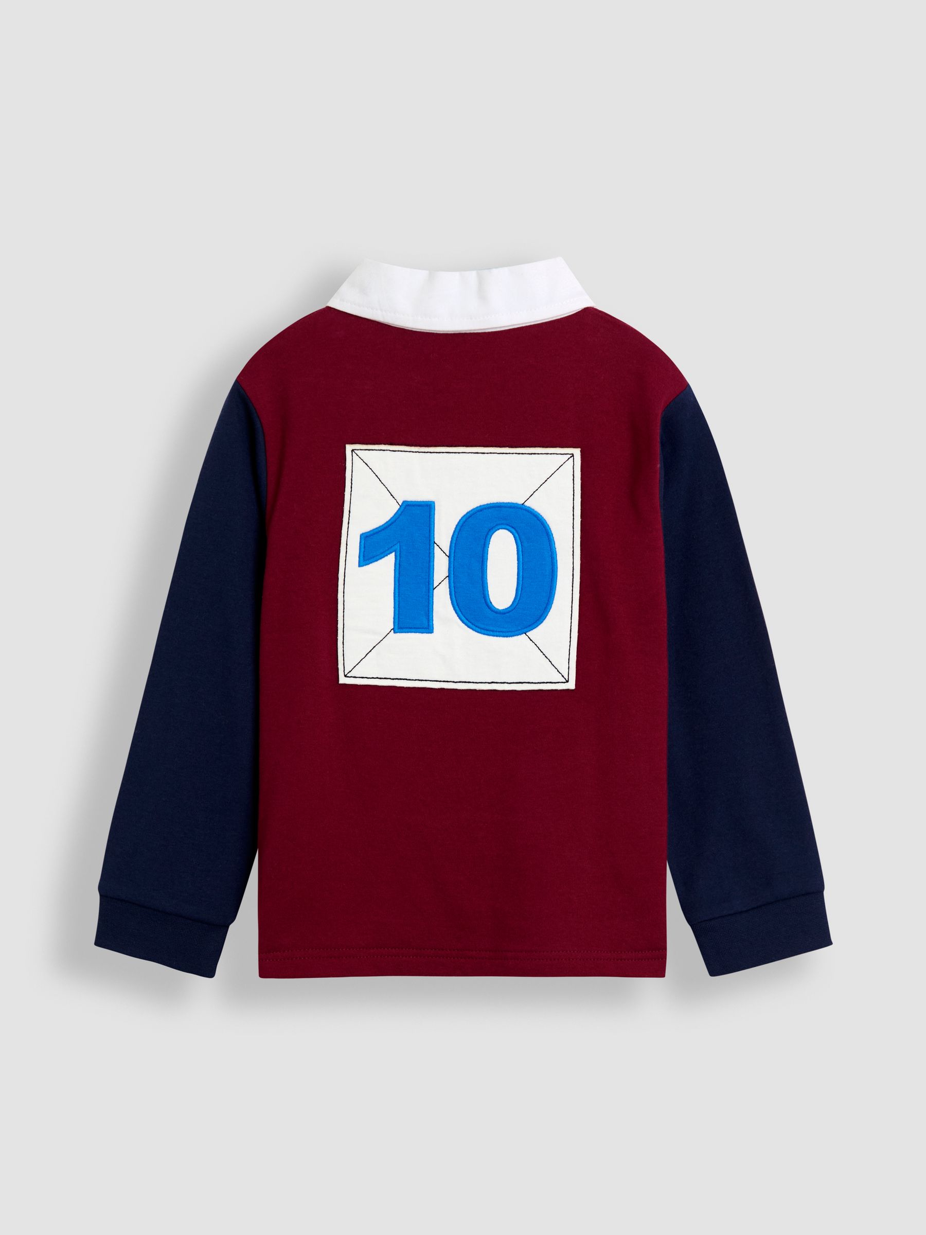 Burgundy Red Appliqué Badge Rugby Top - Image 2 of 4