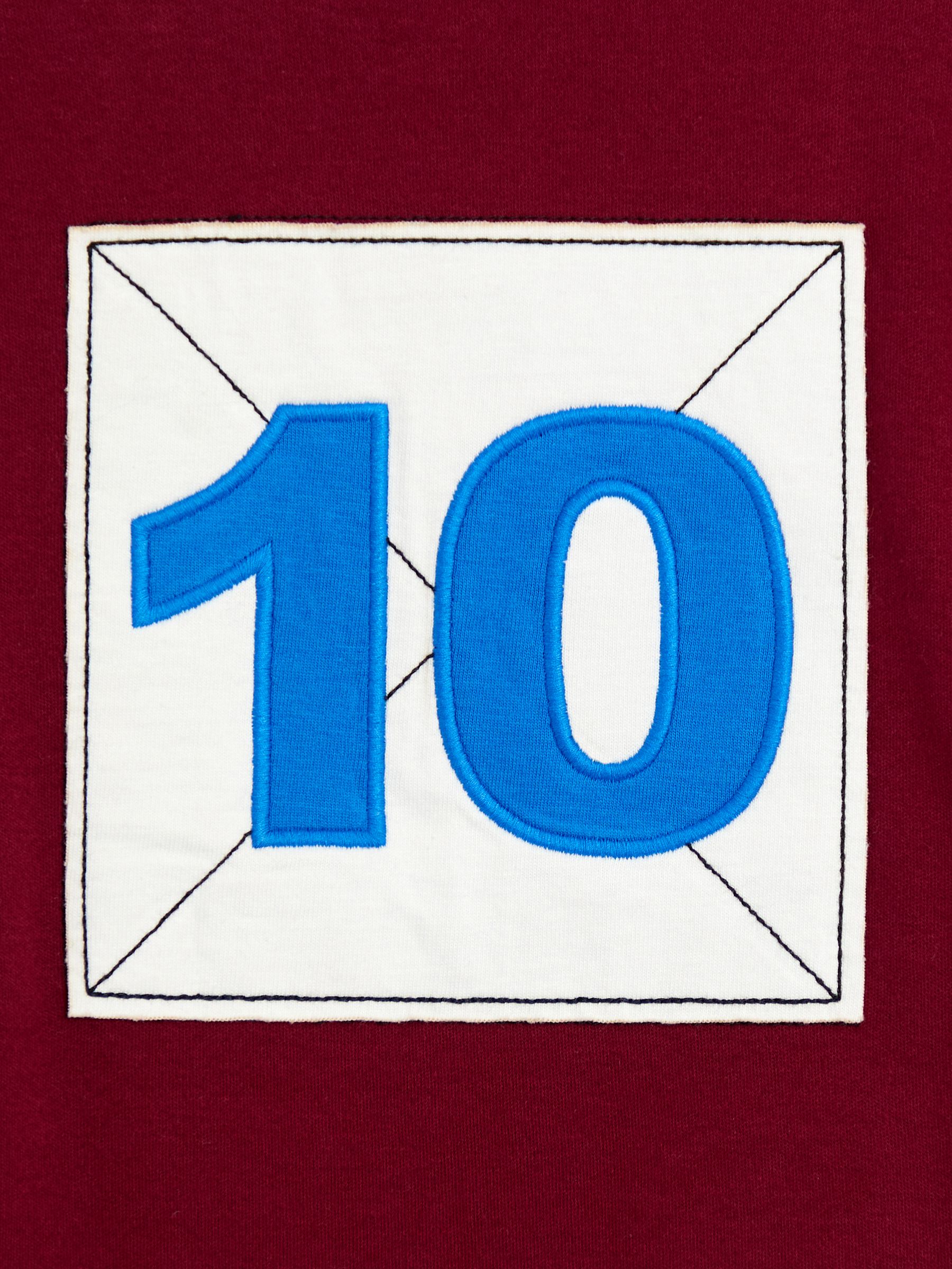 Burgundy Red Appliqué Badge Rugby Top - Image 4 of 4