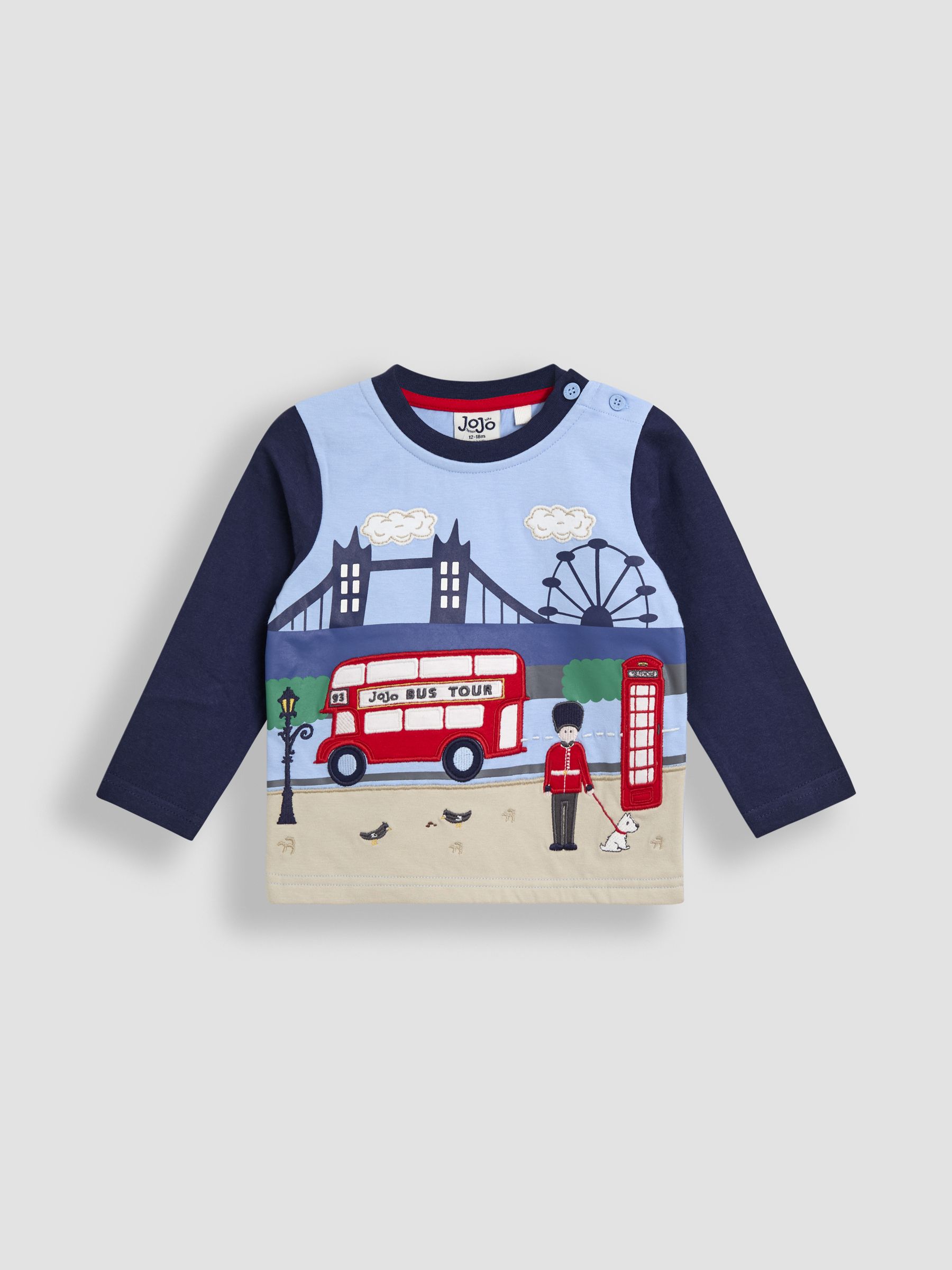 Light Blue Appliqué Scene Top - Image 1 of 3