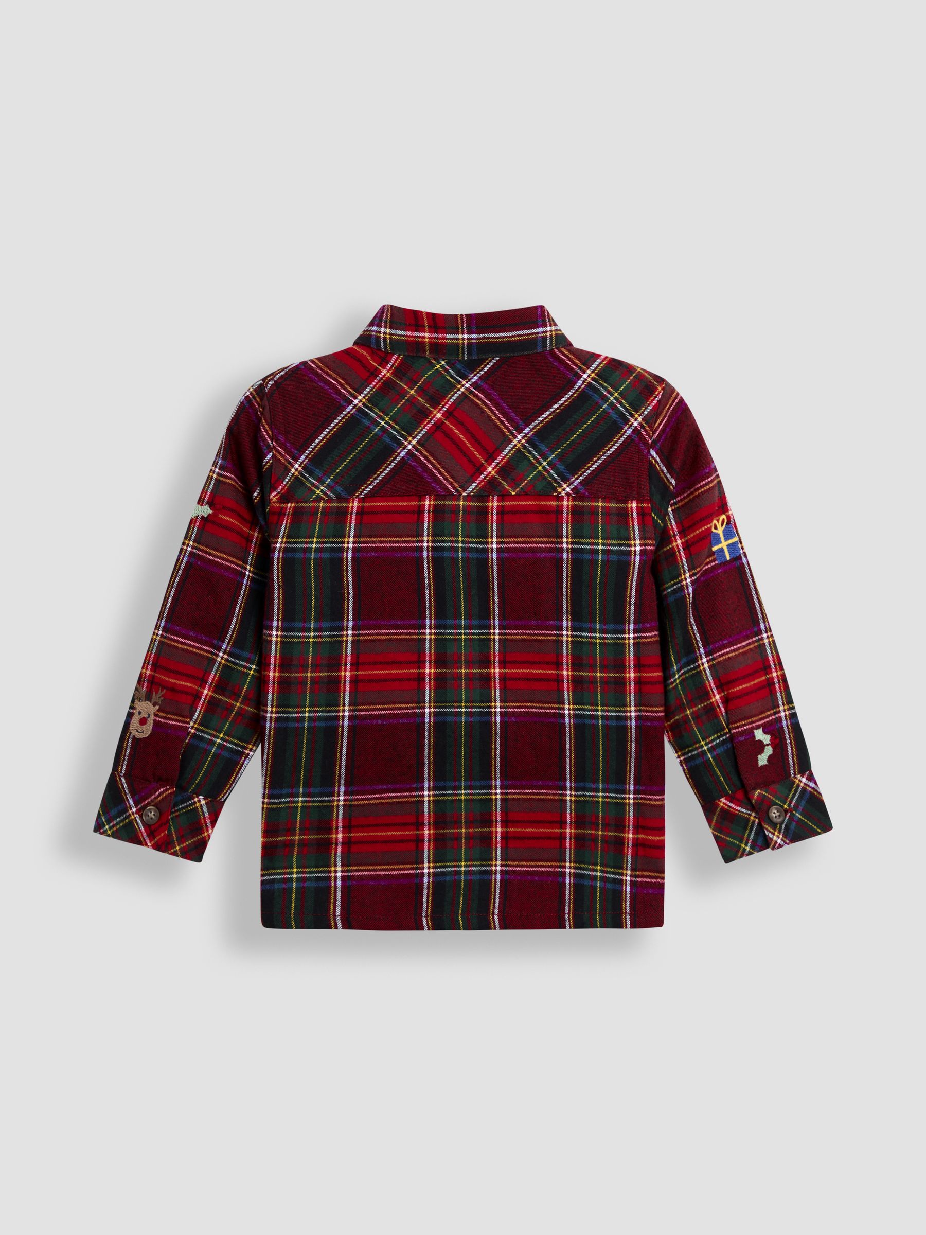 Red Embroidered Check Christmas Shirt - Image 2 of 4