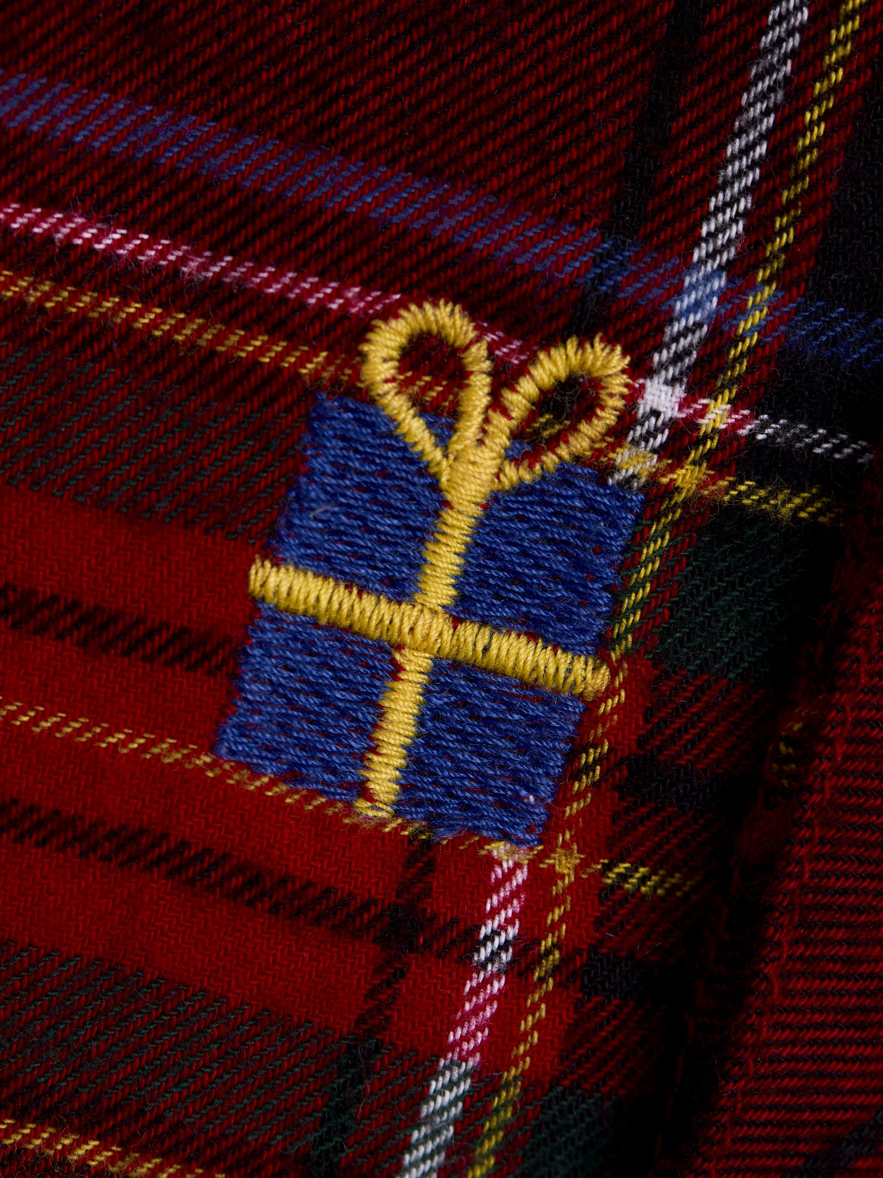 Red Embroidered Check Christmas Shirt - Image 3 of 4