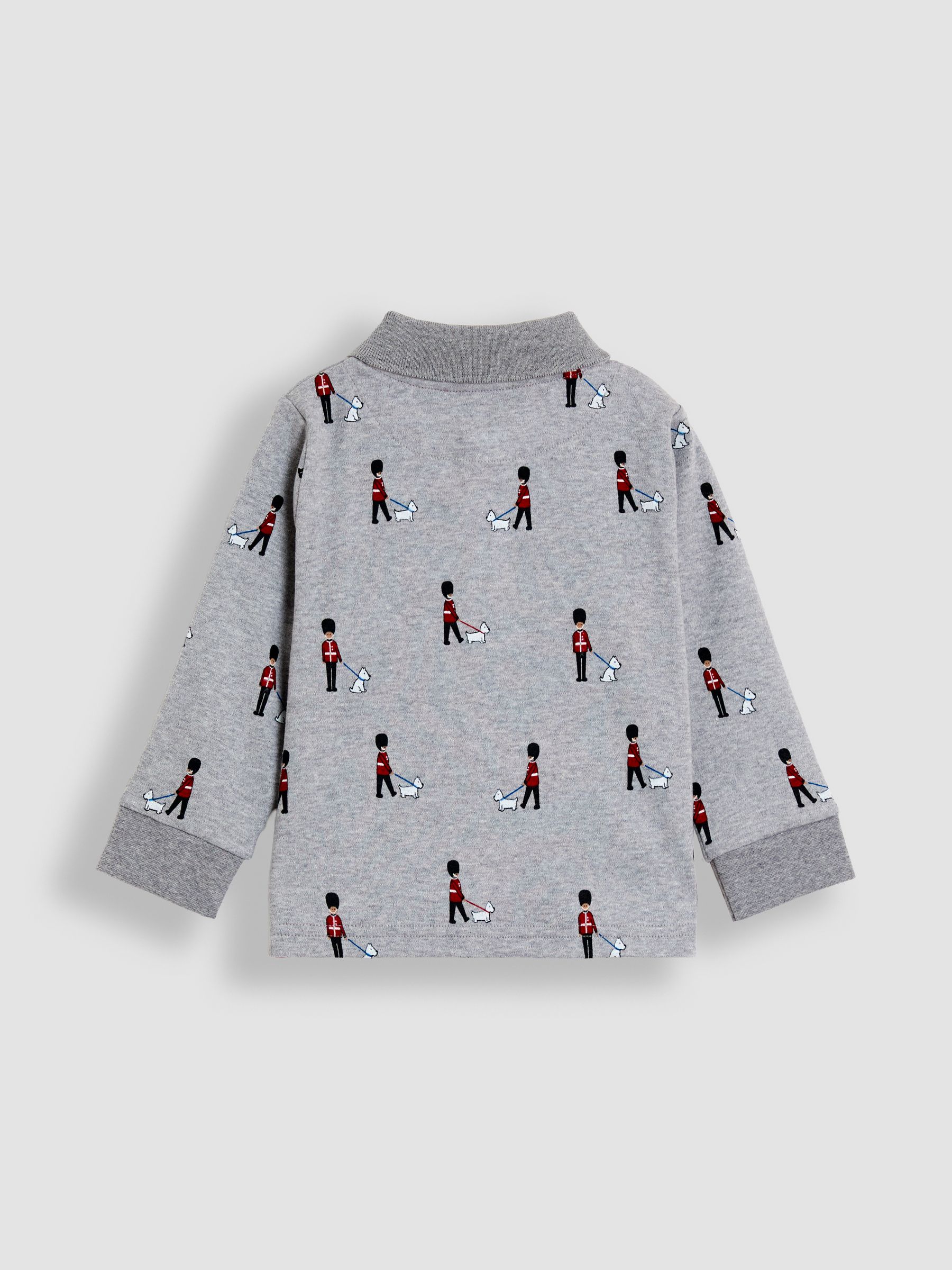 Grey Printed Polo Shirt - Image 2 of 3