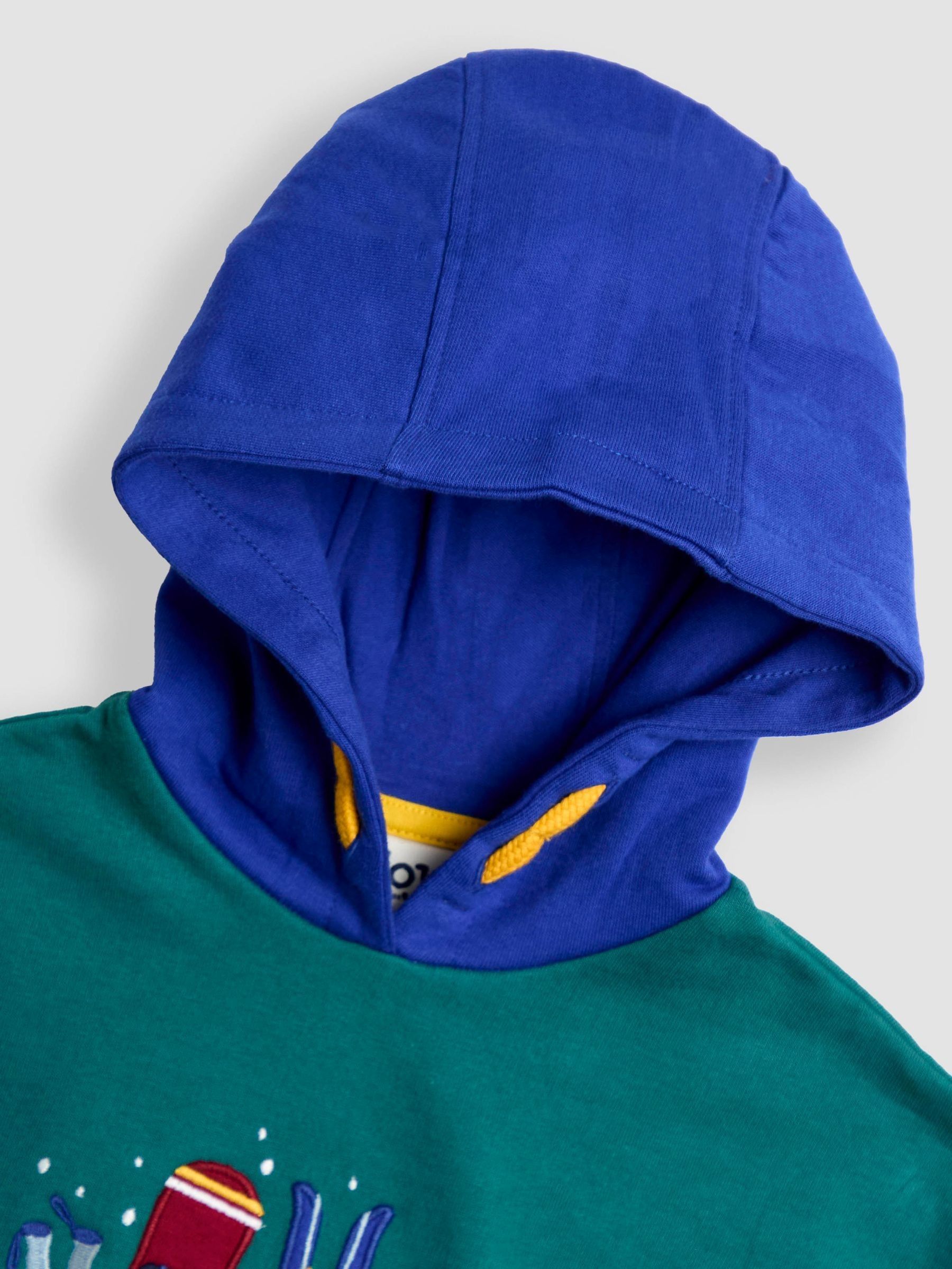 Khaki Green Ski Raglan Hooded Sweatshirt - Image 2 of 4