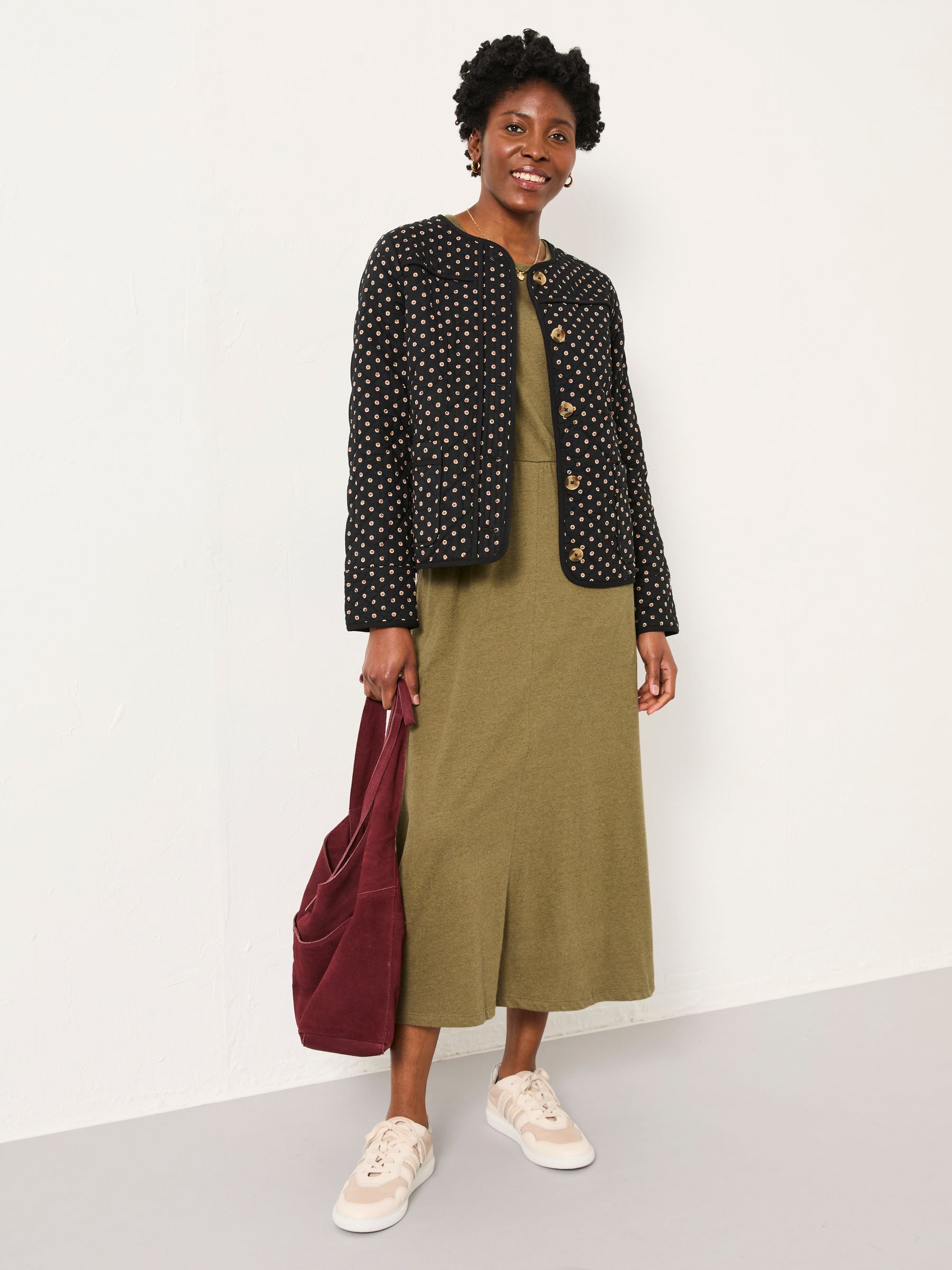 Mia Black Geo Quilted Jacket | FatFace USA
