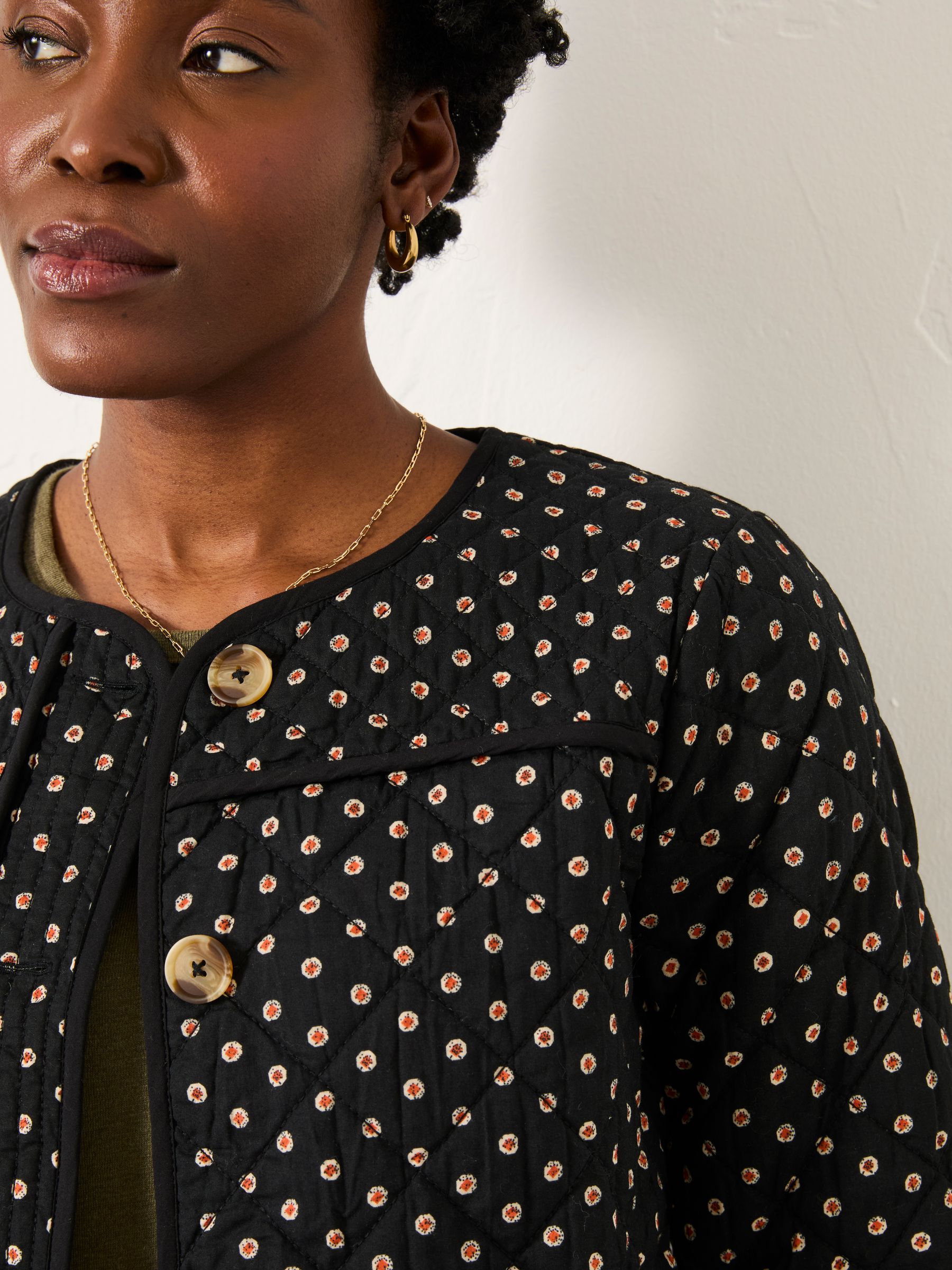 Quilted Jacket Anthropologie Pink Coat Mia Black Geo Quilted