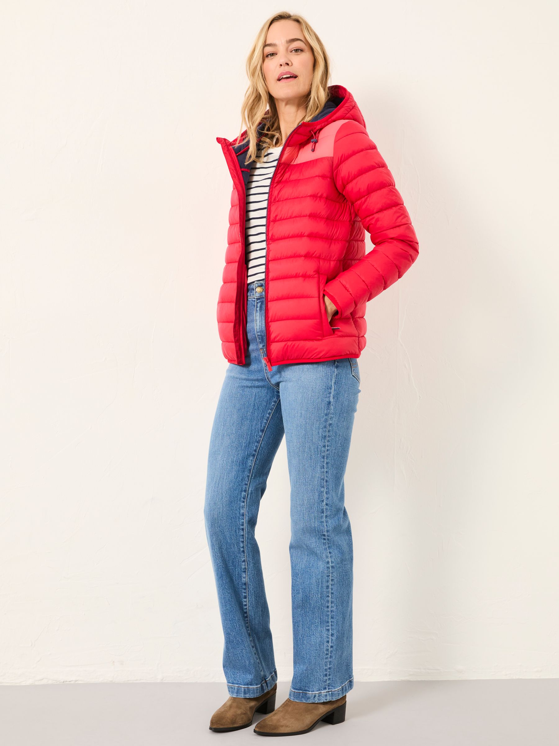 Red Garnet Colourblock Puffer Jacket - Image 3 of 5