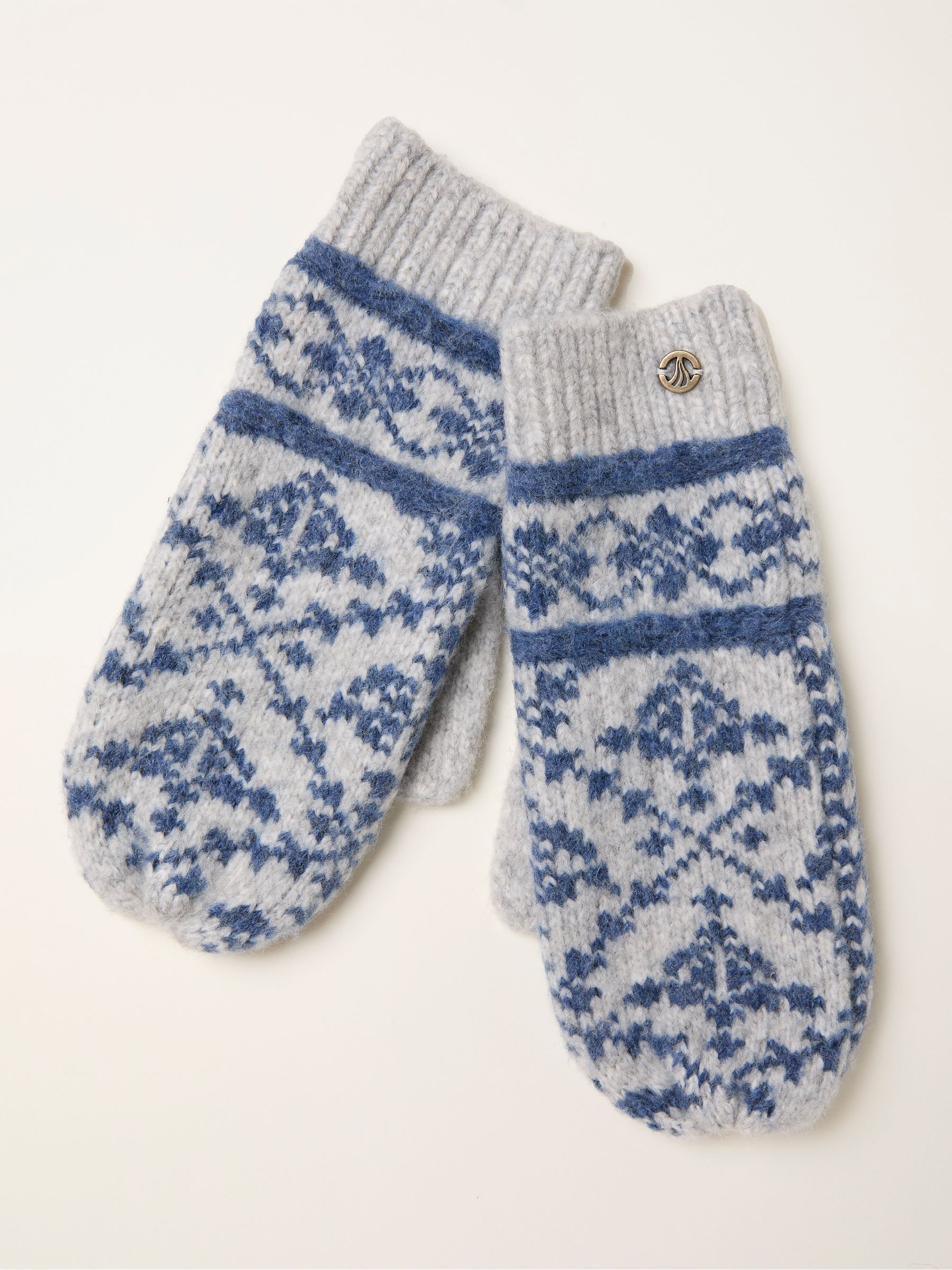 Grey Pattern Mittens - Image 1 of 2
