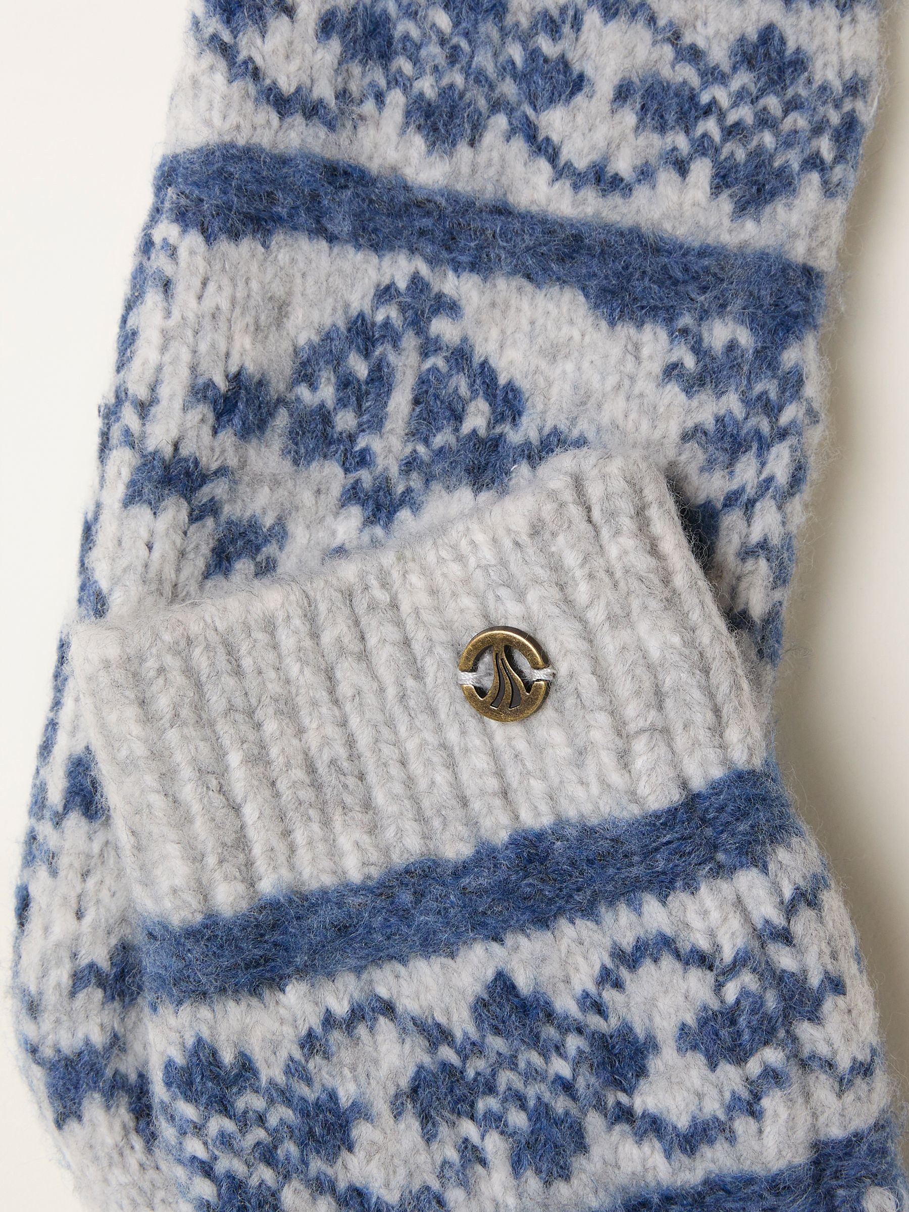 Grey Pattern Mittens - Image 2 of 2