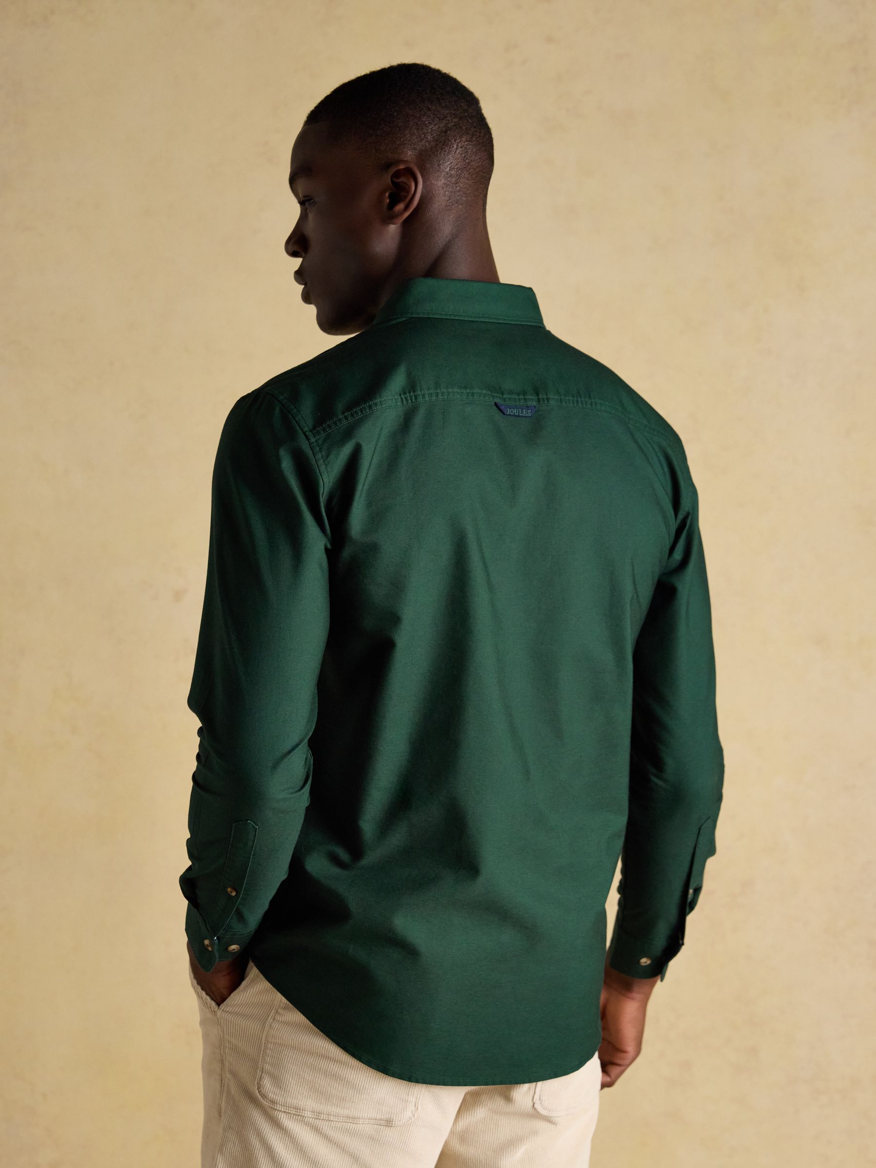 Oxford Classic Fit Dark Green Long Sleeve Cotton Shirt - Image 3 of 10