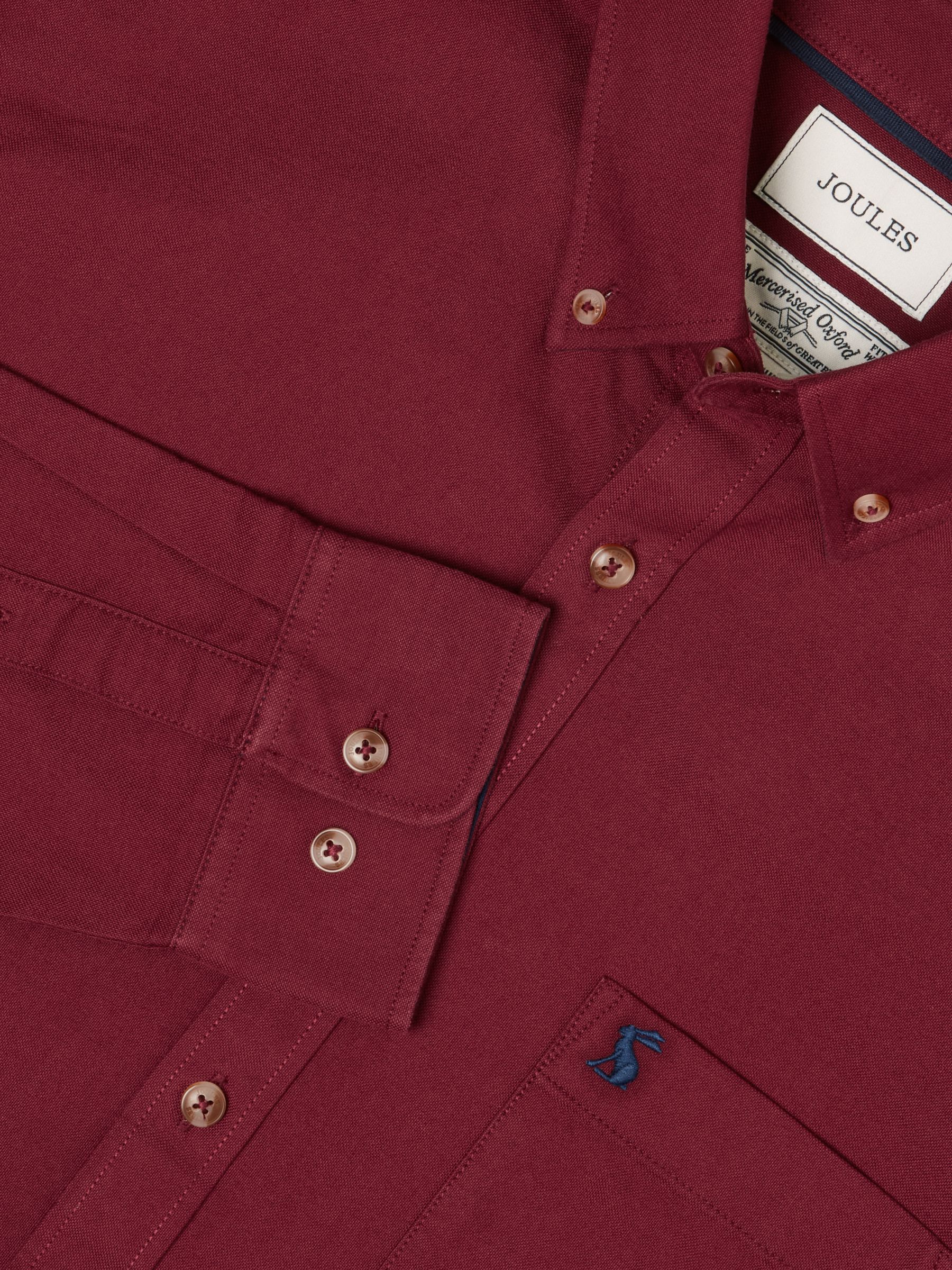 Oxford Classic Fit Burgundy Red Long Sleeve Cotton Shirt - Image 2 of 10