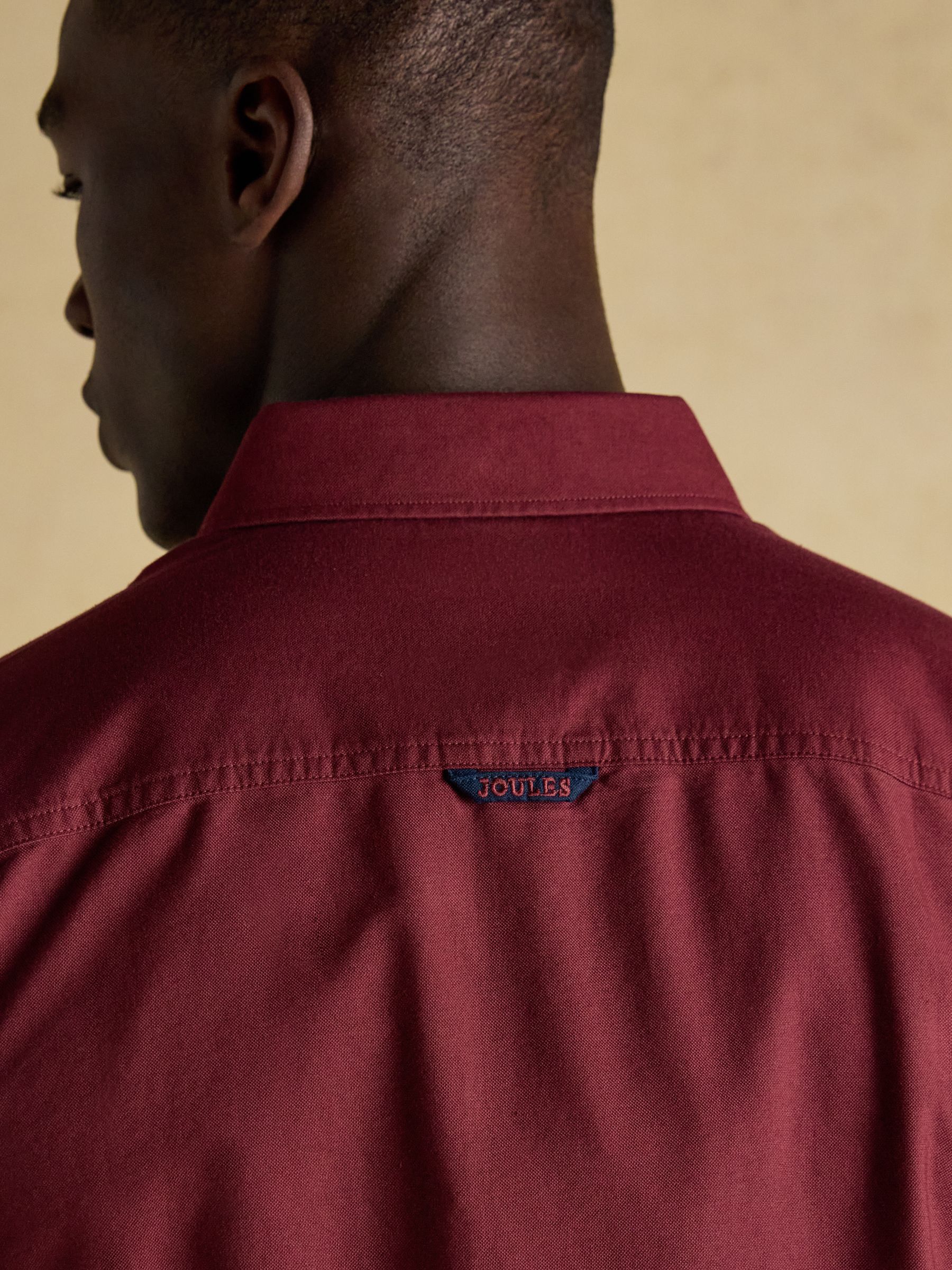 Oxford Classic Fit Burgundy Red Long Sleeve Cotton Shirt - Image 9 of 10