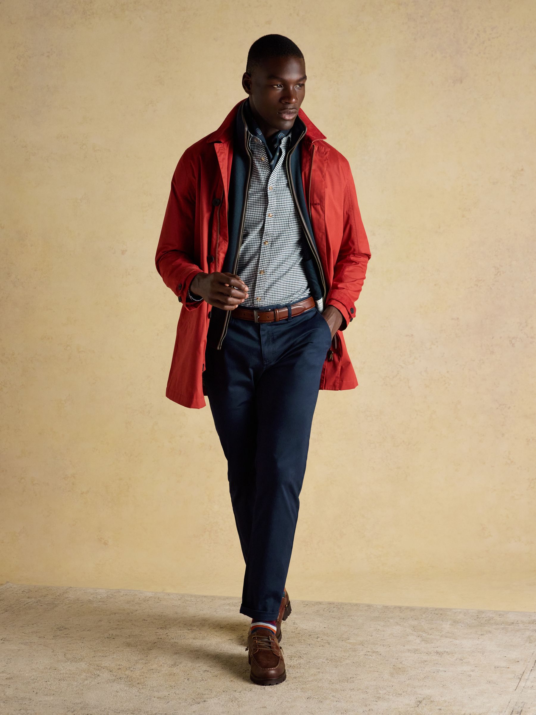 Oxford Classic Fit Navy Gingham Long Sleeve Cotton Shirt - Image 5 of 11