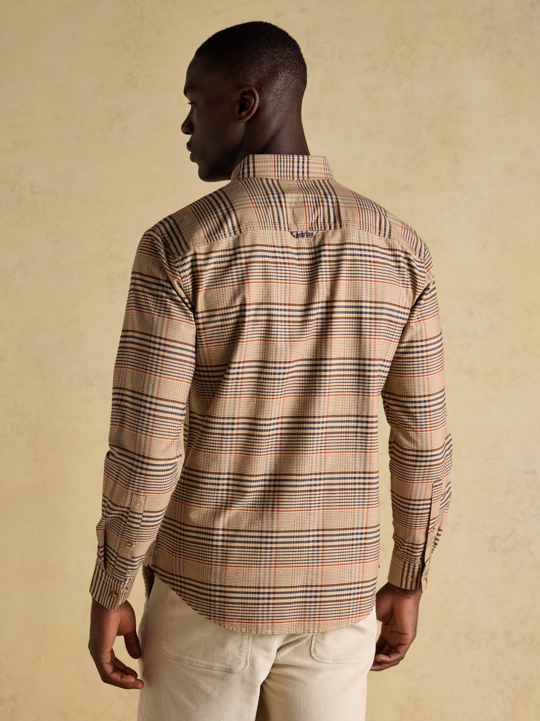 Oxford Classic Fit Brown & Orange Long Sleeve Cotton Shirt - Image 3 of 10