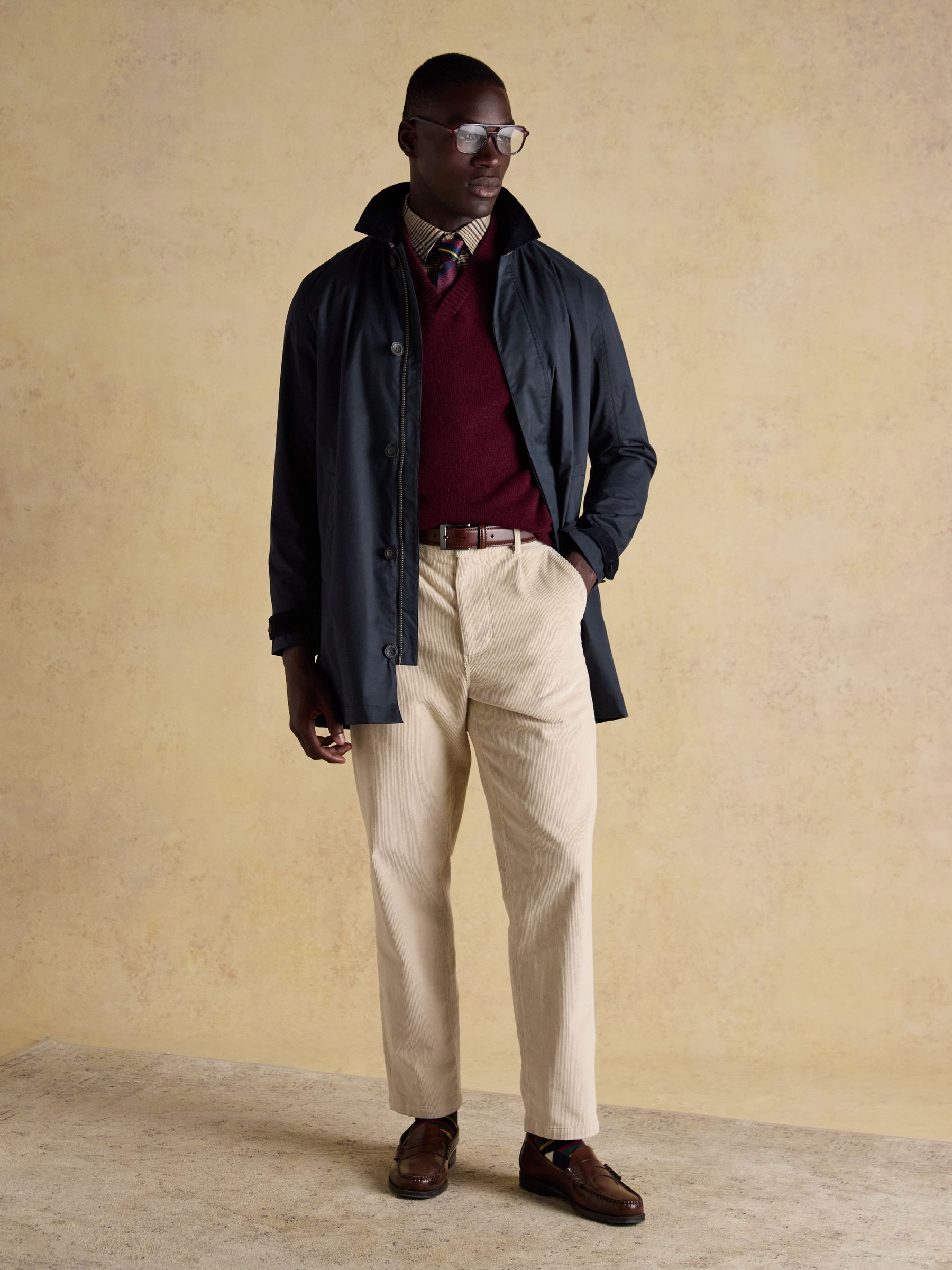 Oxford Classic Fit Brown & Orange Long Sleeve Cotton Shirt - Image 6 of 10