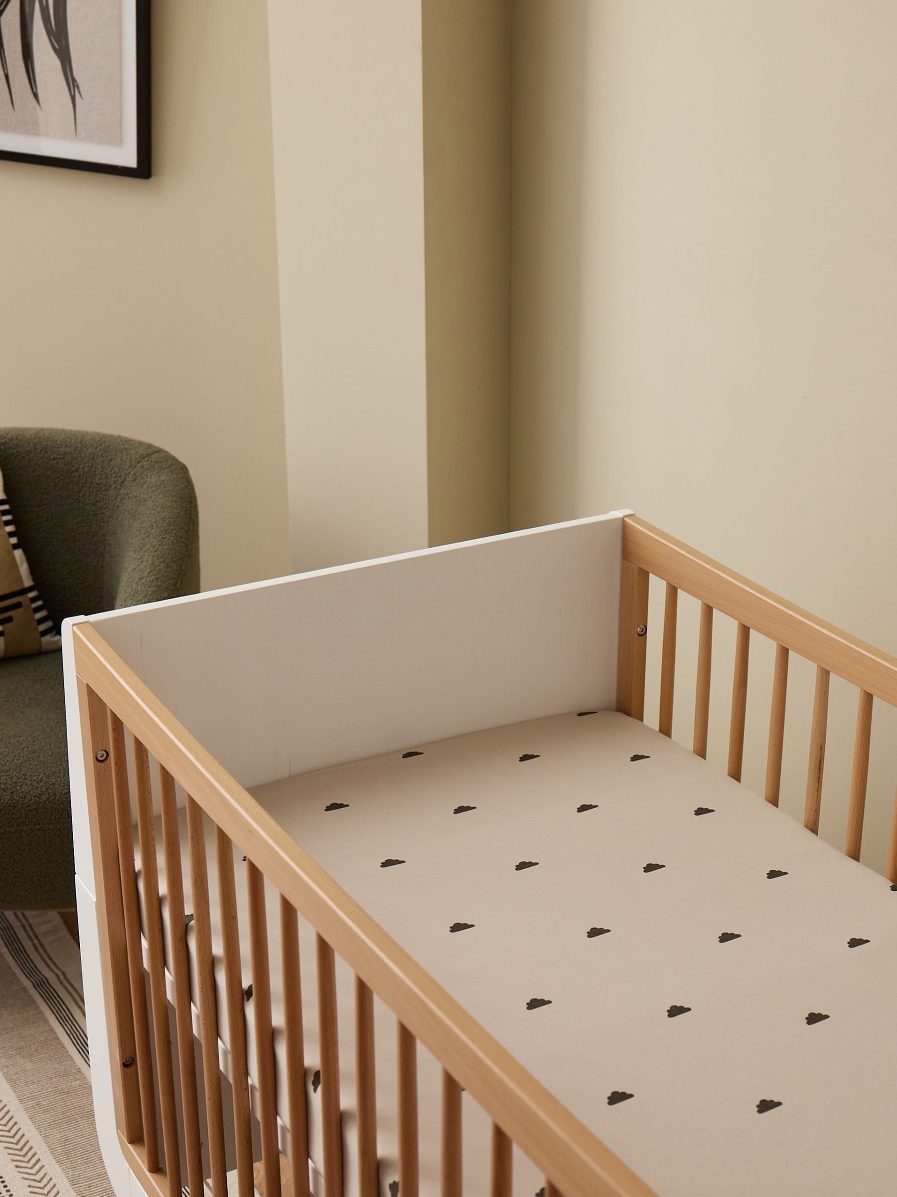 Snuz Sand Cloud Twin Pack Cotbed Sheets - Image 1 of 3