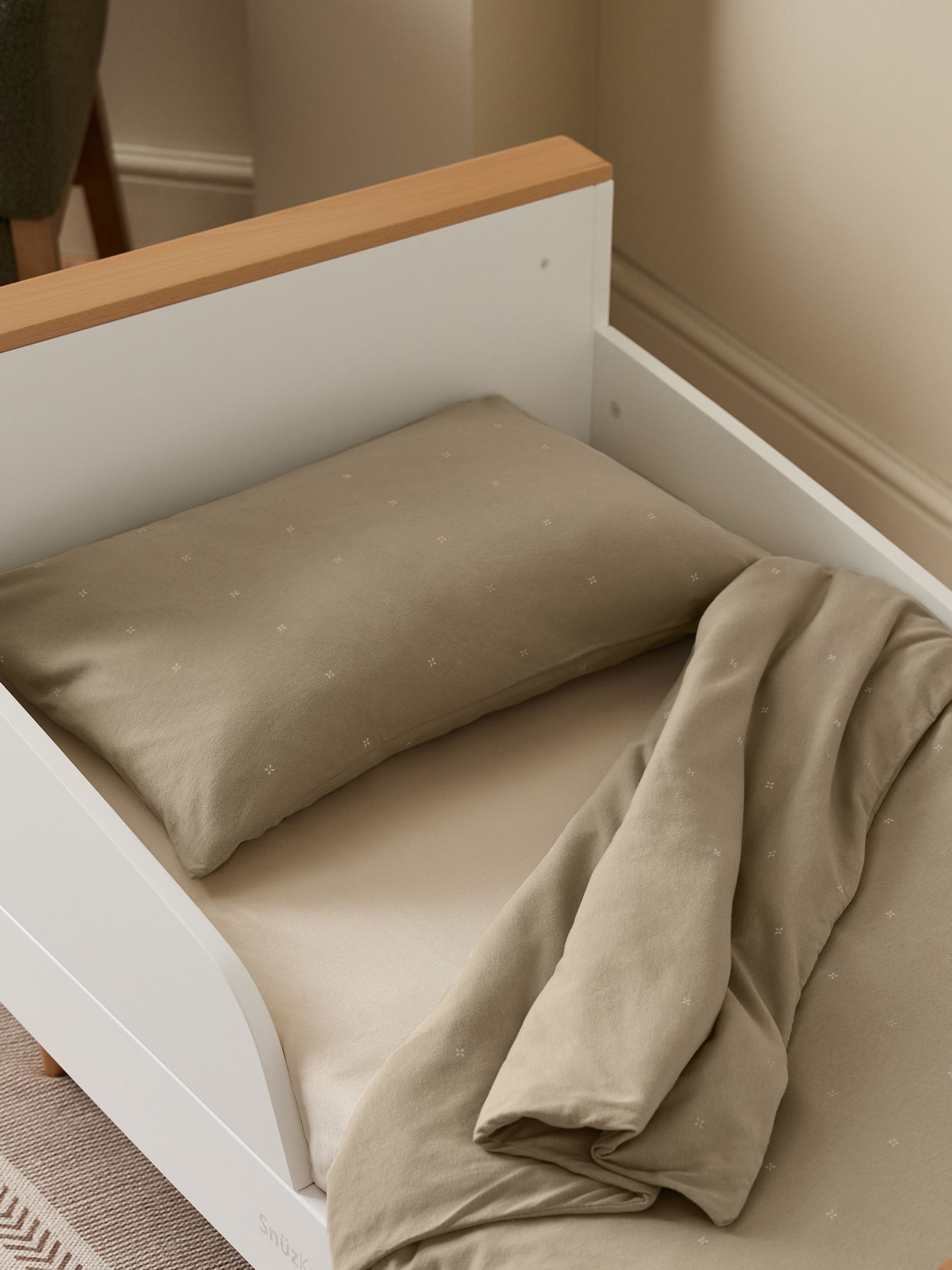 Snuz Sage Cross Duvet Cover & Pillow Case Set - Image 1 of 3