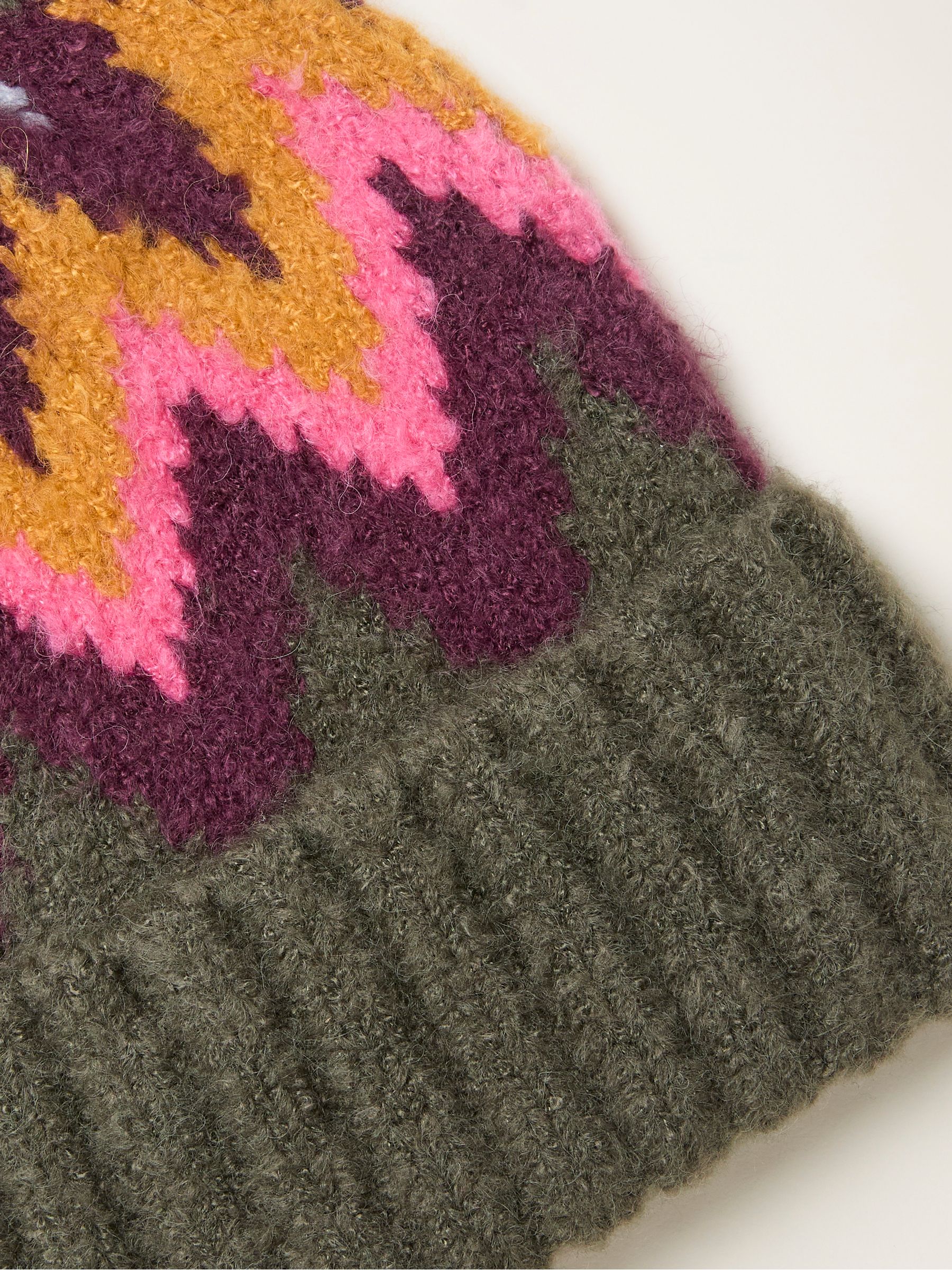 Khaki Green Pattern Beanie - Image 2 of 2 Khaki Green Pattern Beanie - Image 2 of 2